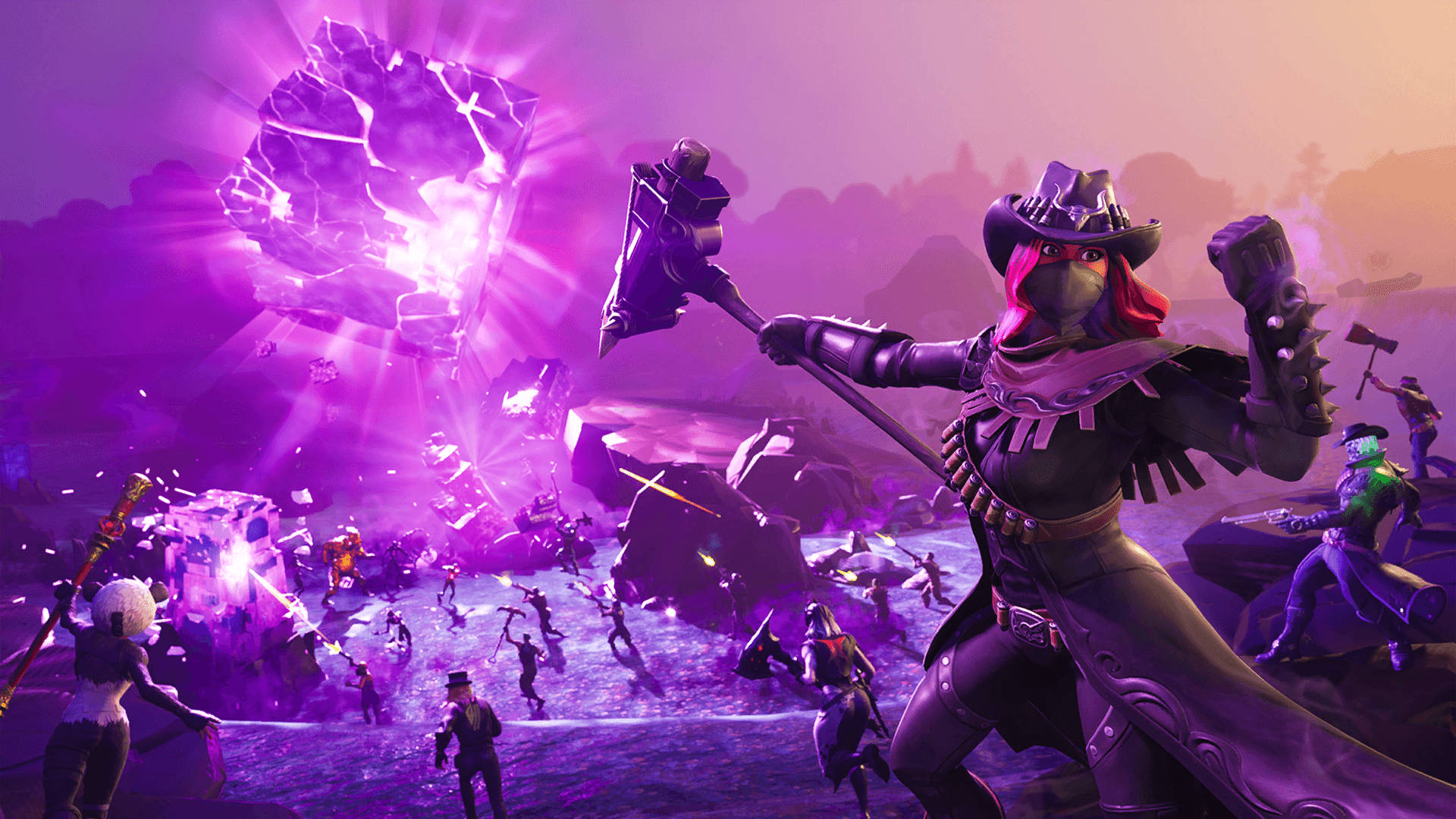 1080 Fortnite Calamity Gevegsveld Muurpapier