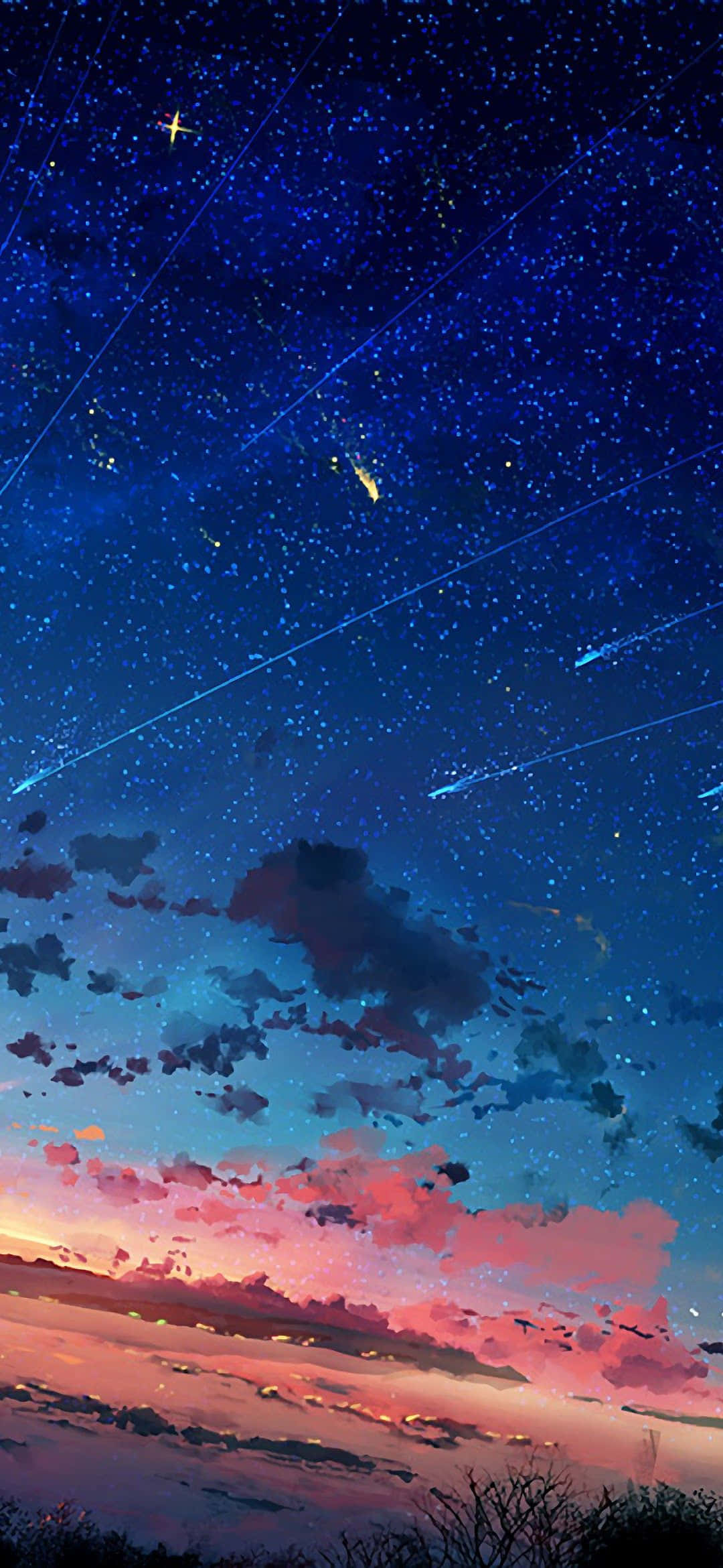 1080x2340 4K Anime Ster Sonsondergang Lug Muurpapier