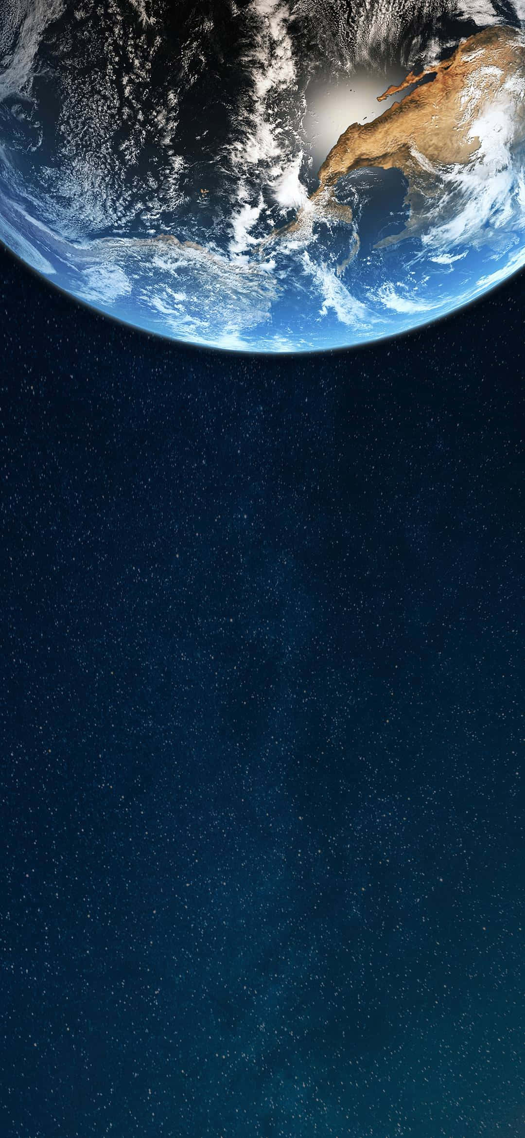 1080x2340 4K Half Aarde Ruimte-agtergrond Muurpapier