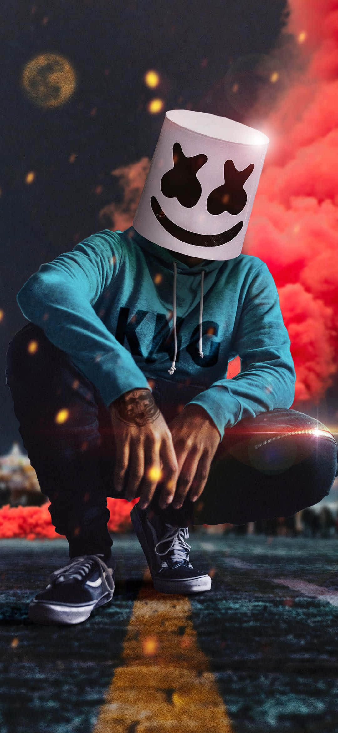 1080x2340 4K Marshmello Kleurige Rook Muurpapier