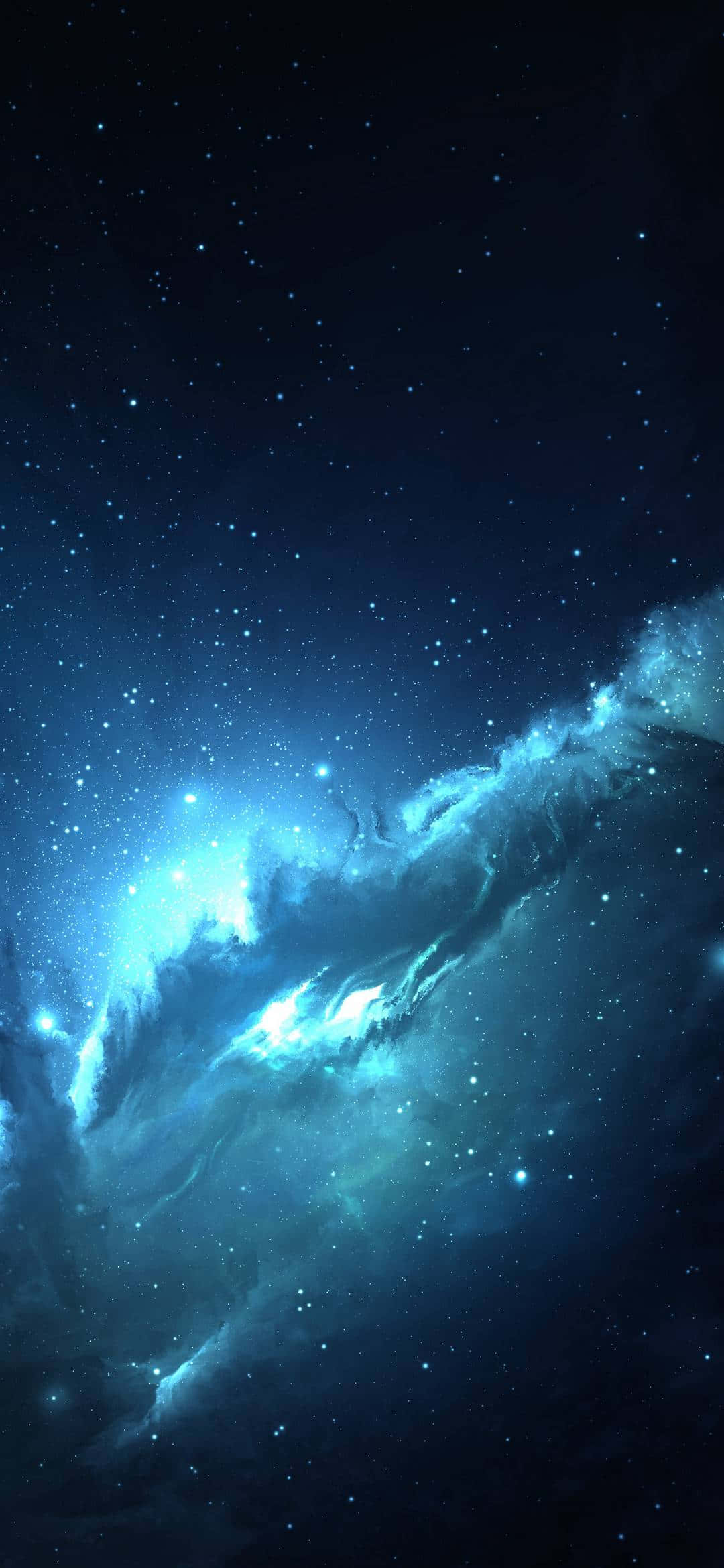 1080x2340 4K Neonblou Newel Muurpapier