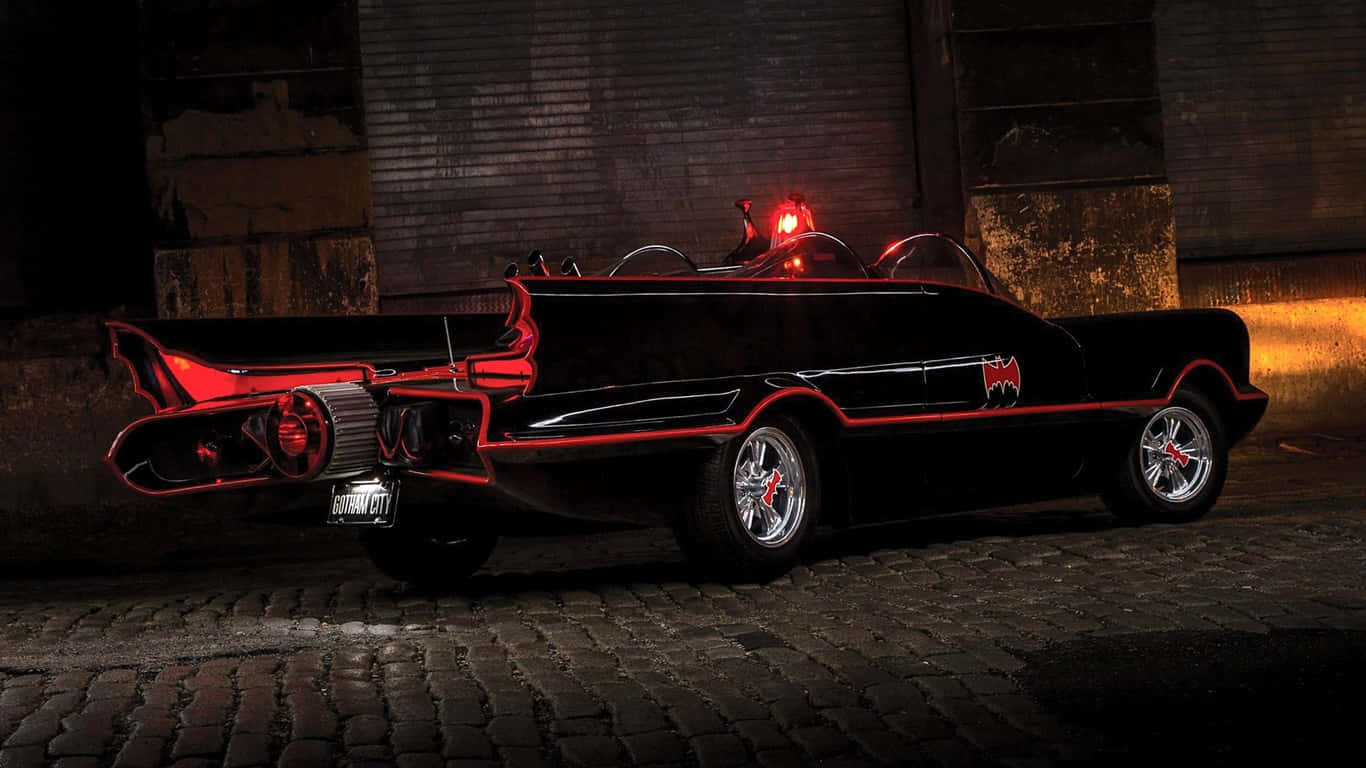 1366x768 Batmobile Agtergrond Rooi Lig Muurpapier
