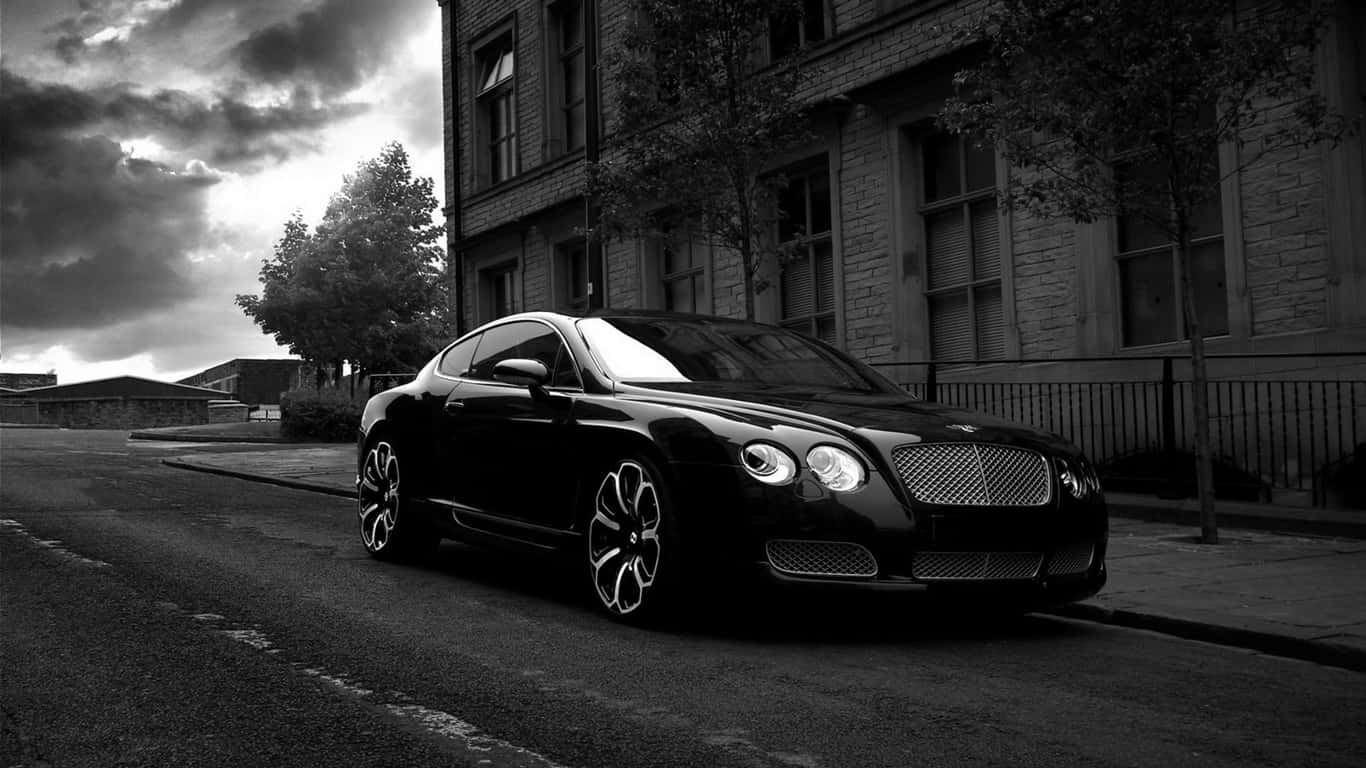 1366x768 Bentley Agtergrond Swart en Wit Foto Bentley Continental GT Muurpapier
