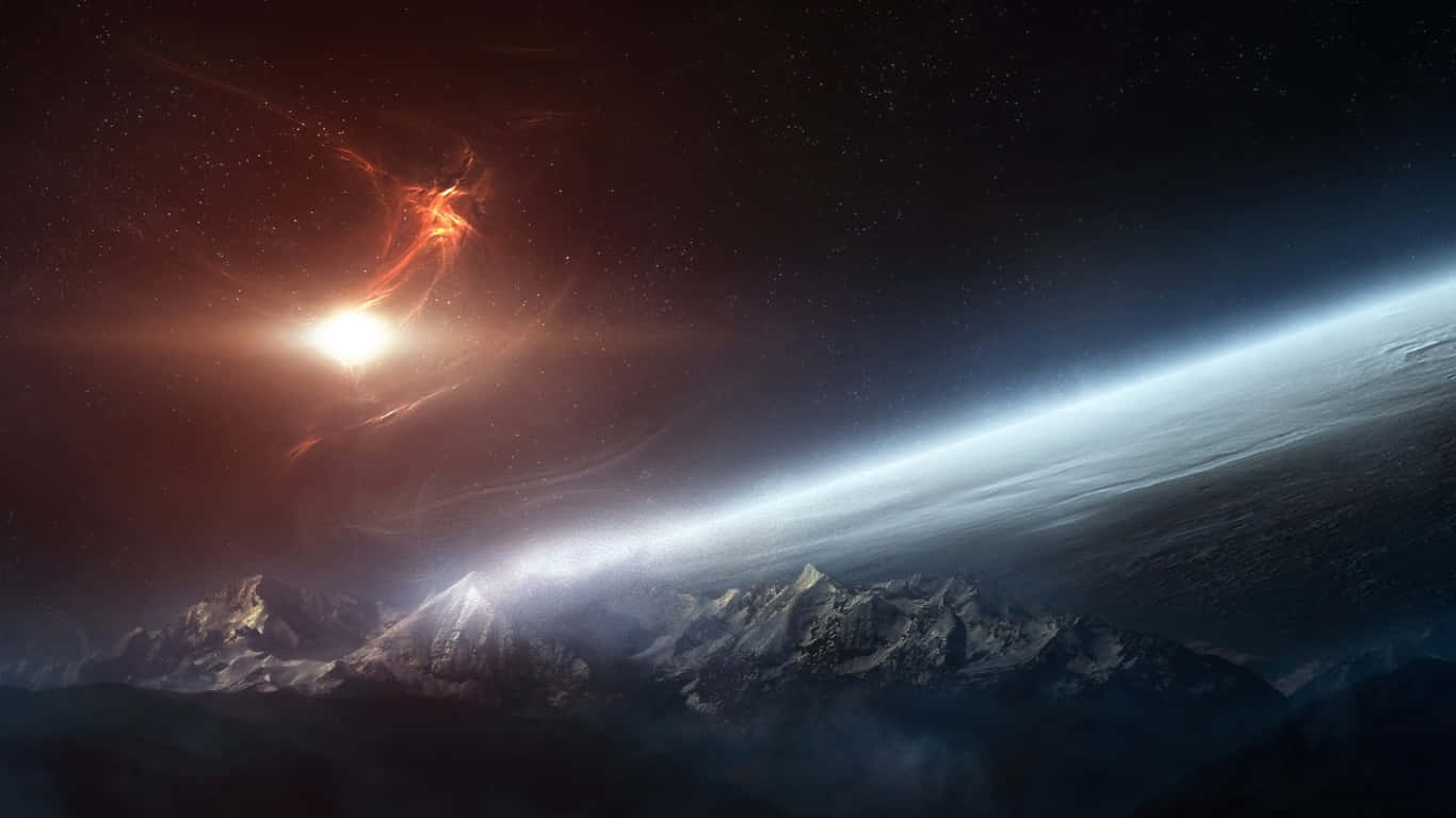 1366x768 HD Superblast-rekenaarskerm Muurpapier