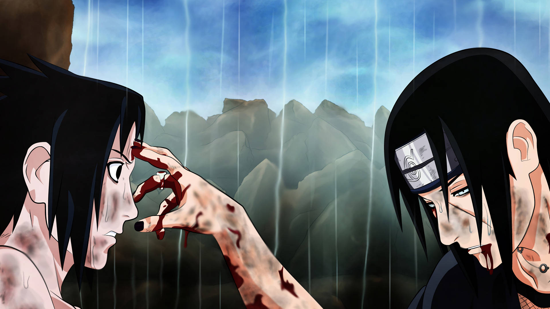 1920 X 1080 Itachi Sasuke Muurpapier