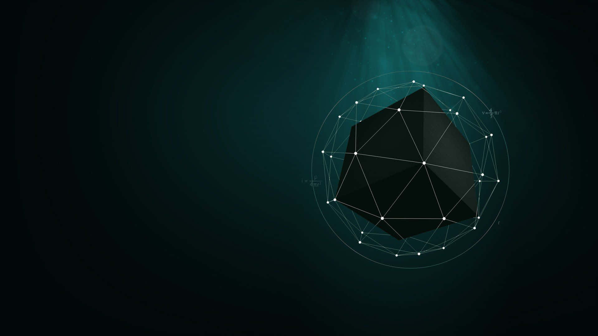 1920 X 1080 Minimalistiese Swart Kubus Muurpapier