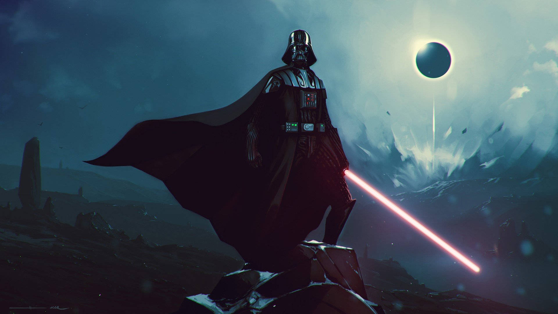 1920 X 1080 Speletjie Darth Vader Muurpapier