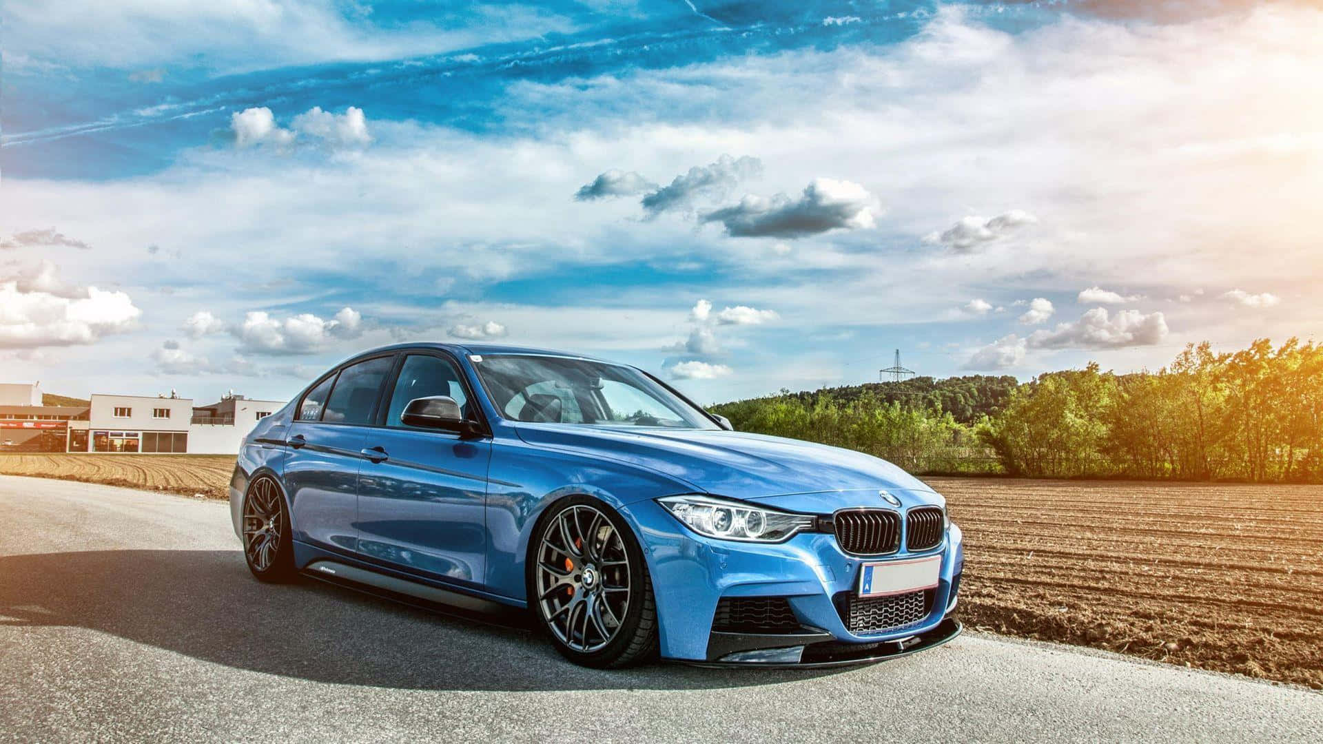 1920x1080 BMW Glansblou F30 Muurpapier