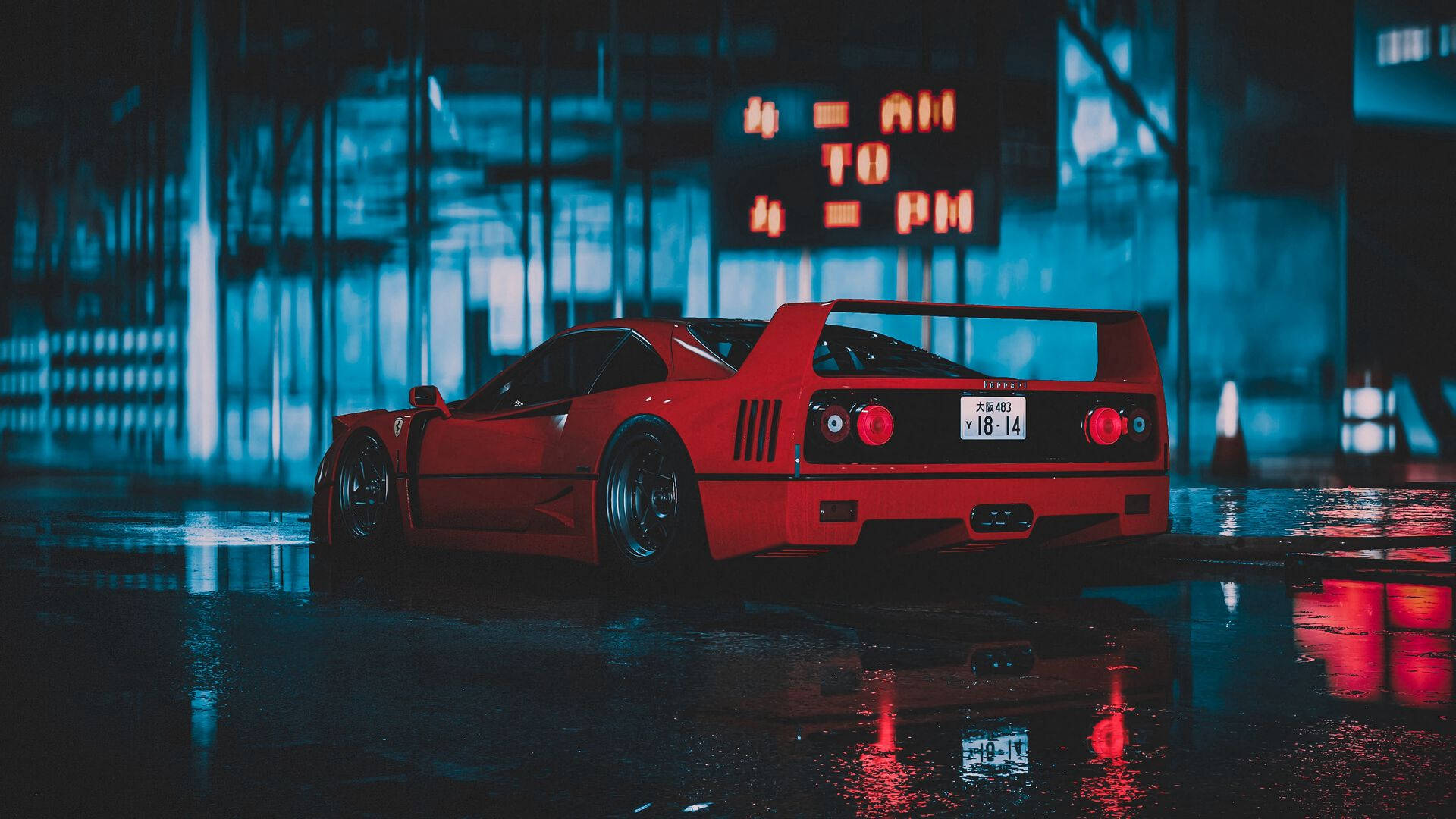 1920x1080 Ferrari F40 Agteraan Sig Muurpapier