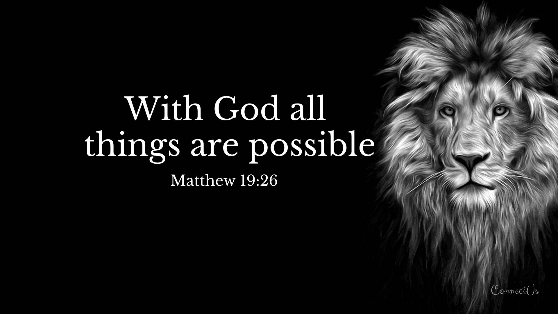 1920x1080 HD Bybelse Matteus 19:26 Muurpapier