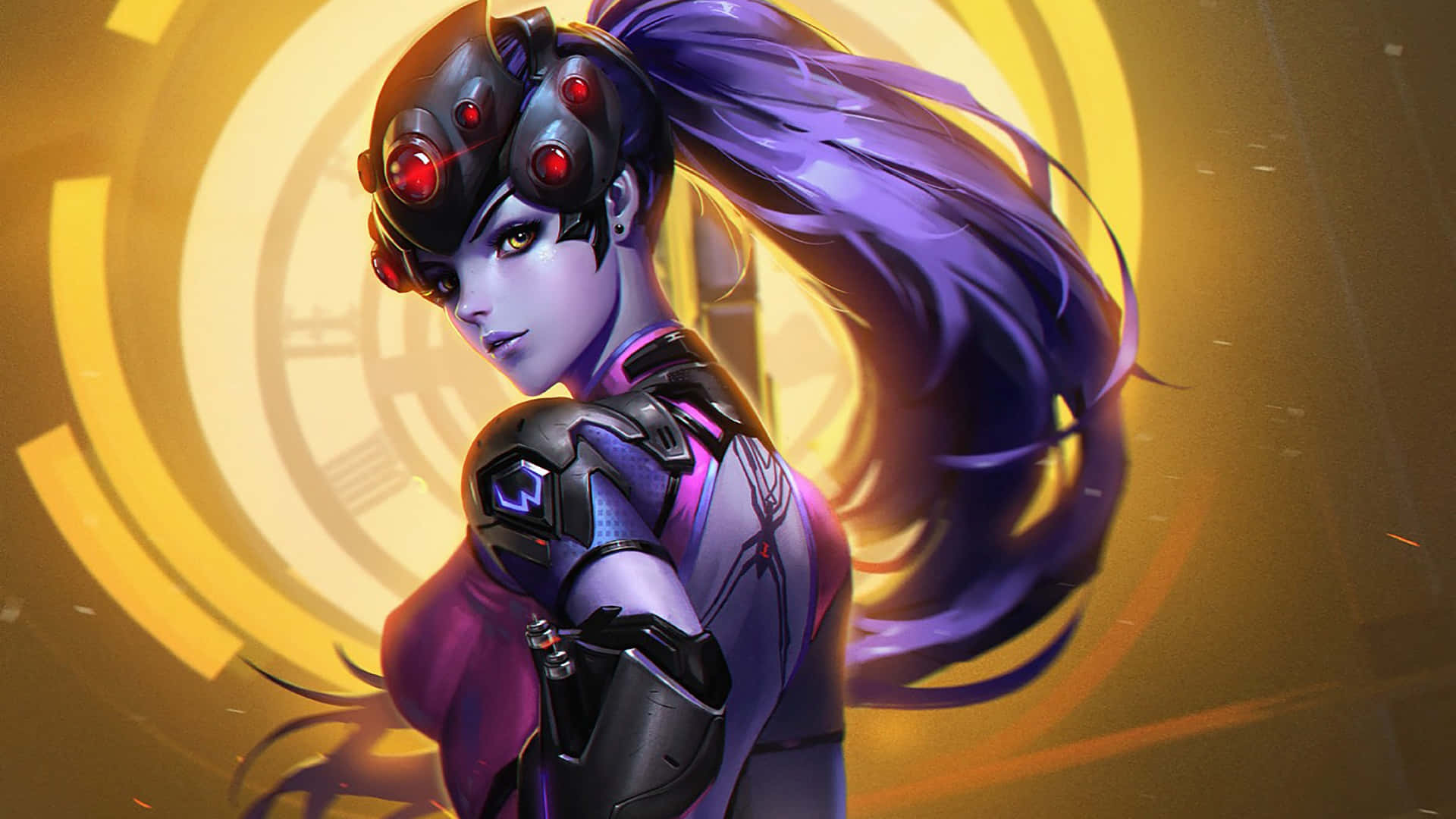 1920x1080 Overwatch Widowmaker Pers Agtergrond Muurpapier