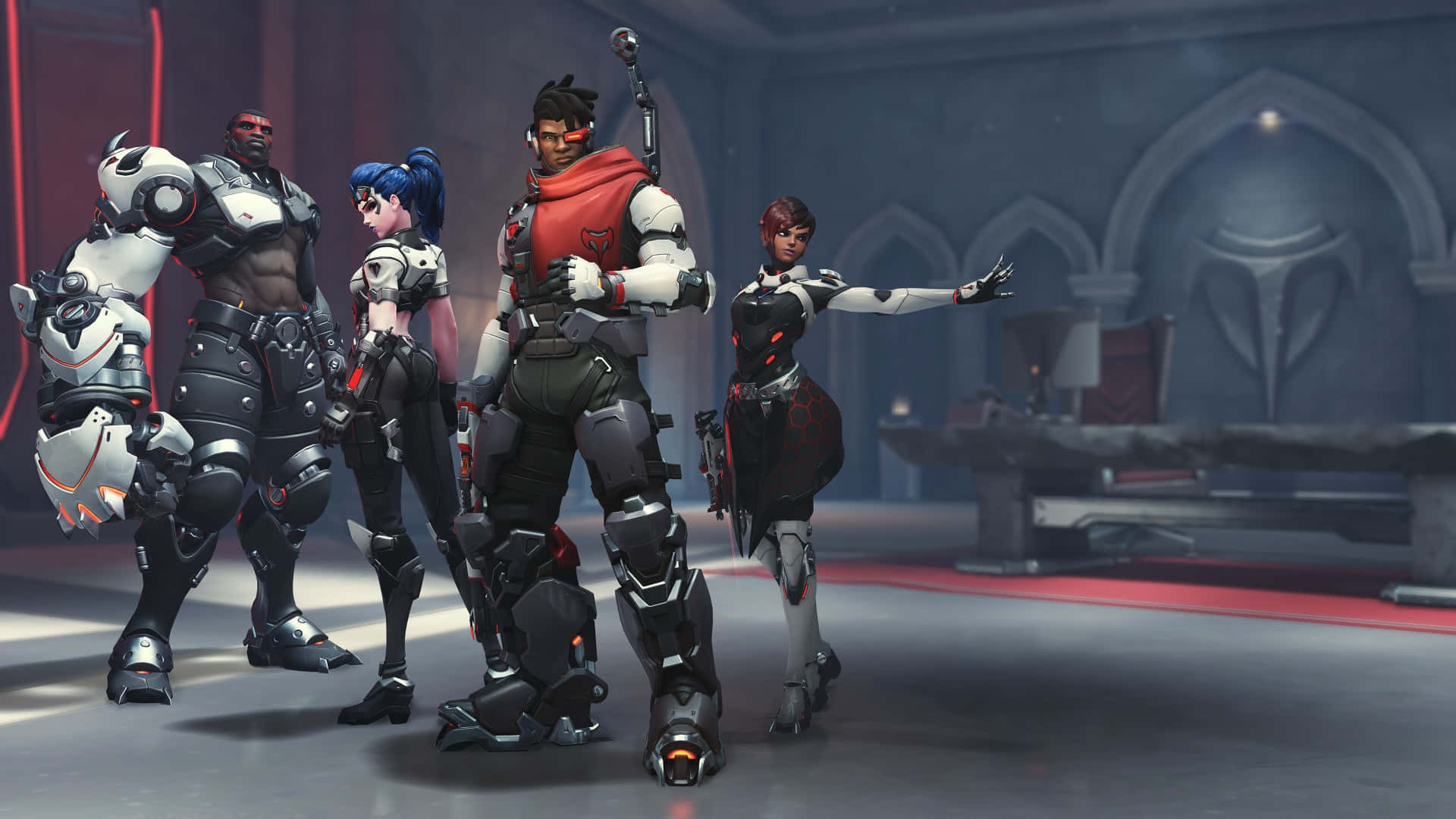 1920x1080 Overwatch Videospeelkarakters Agtergrond Muurpapier