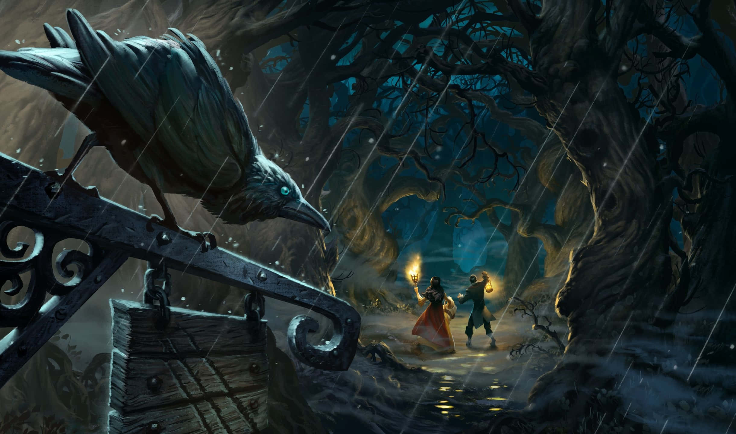 2440x1440 Hearthstone Eerie Witchwood Agtergrond Muurpapier