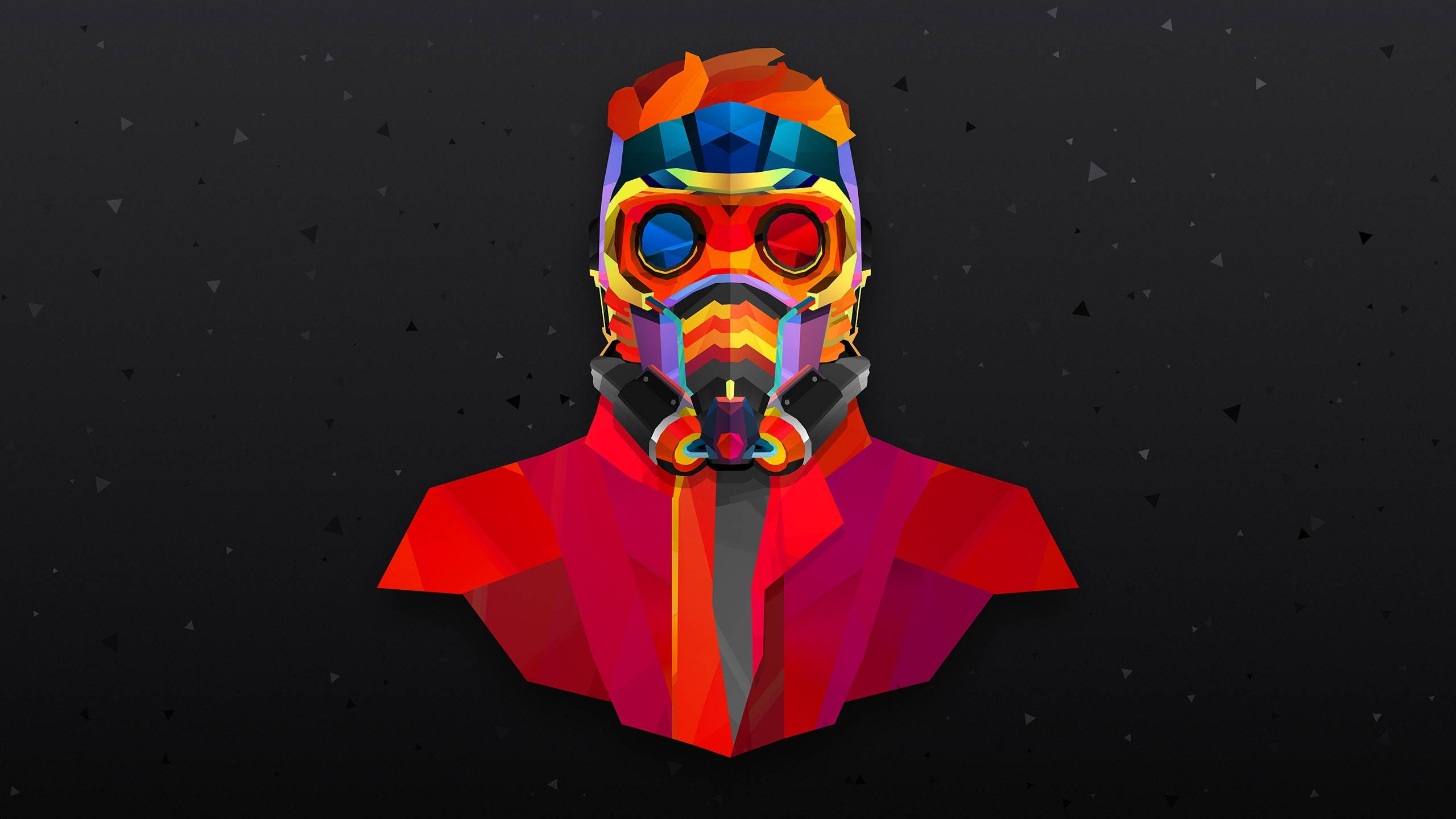 2560x1440 Marvel Meetkundige Estetiese Star-Lord Muurpapier