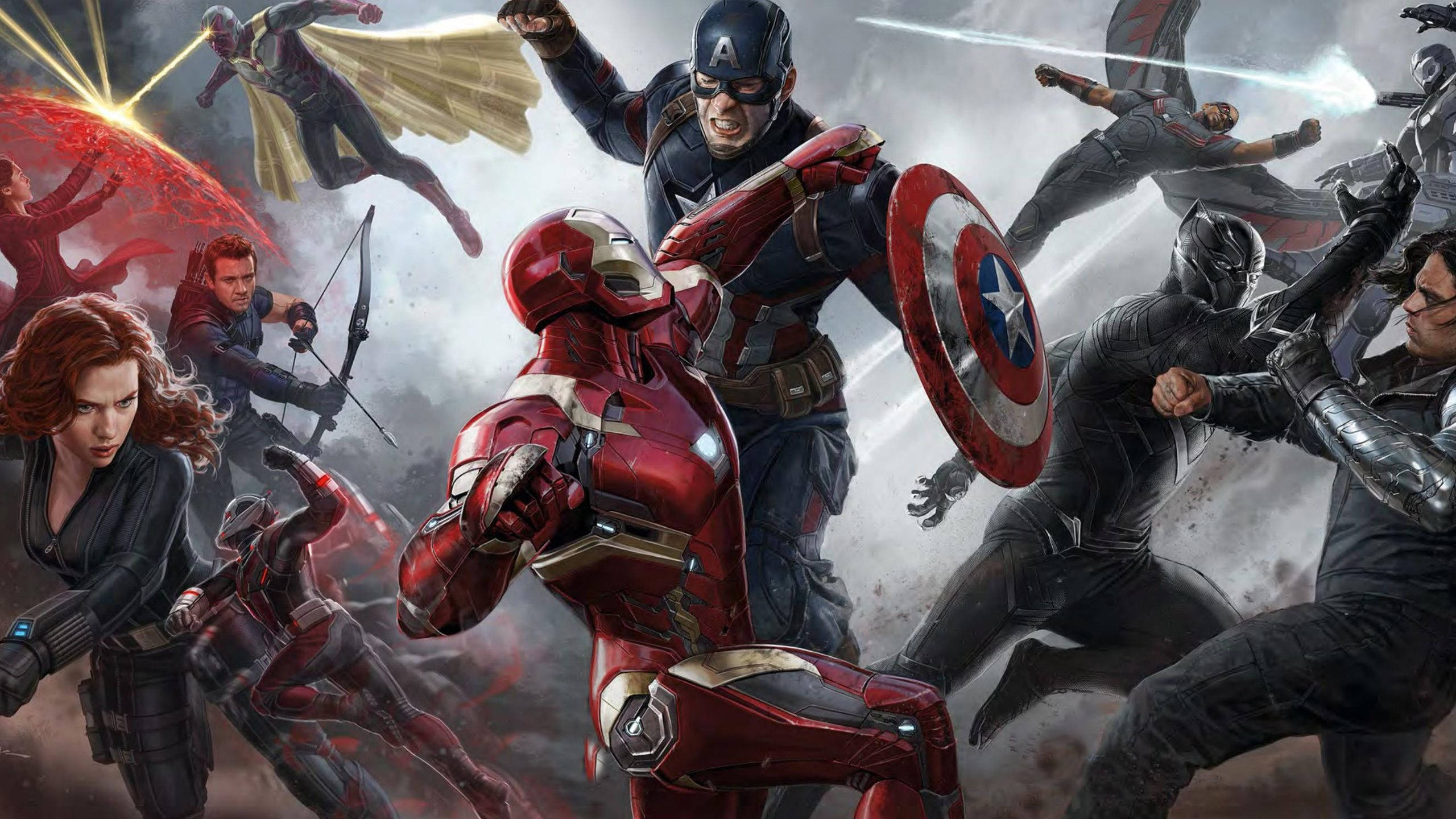 2560x1440 Marvel Captain America Burgeroorlog Muurpapier