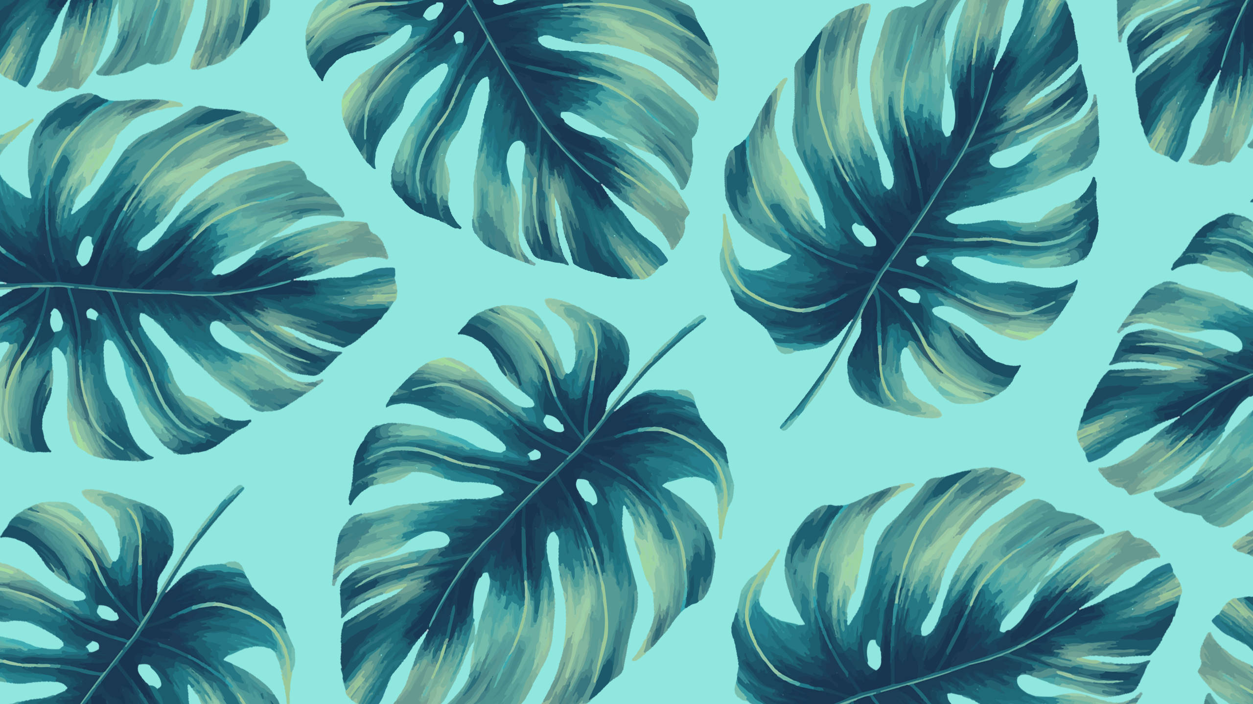 2560x1440 Somer Plantblare Groen Muurpapier