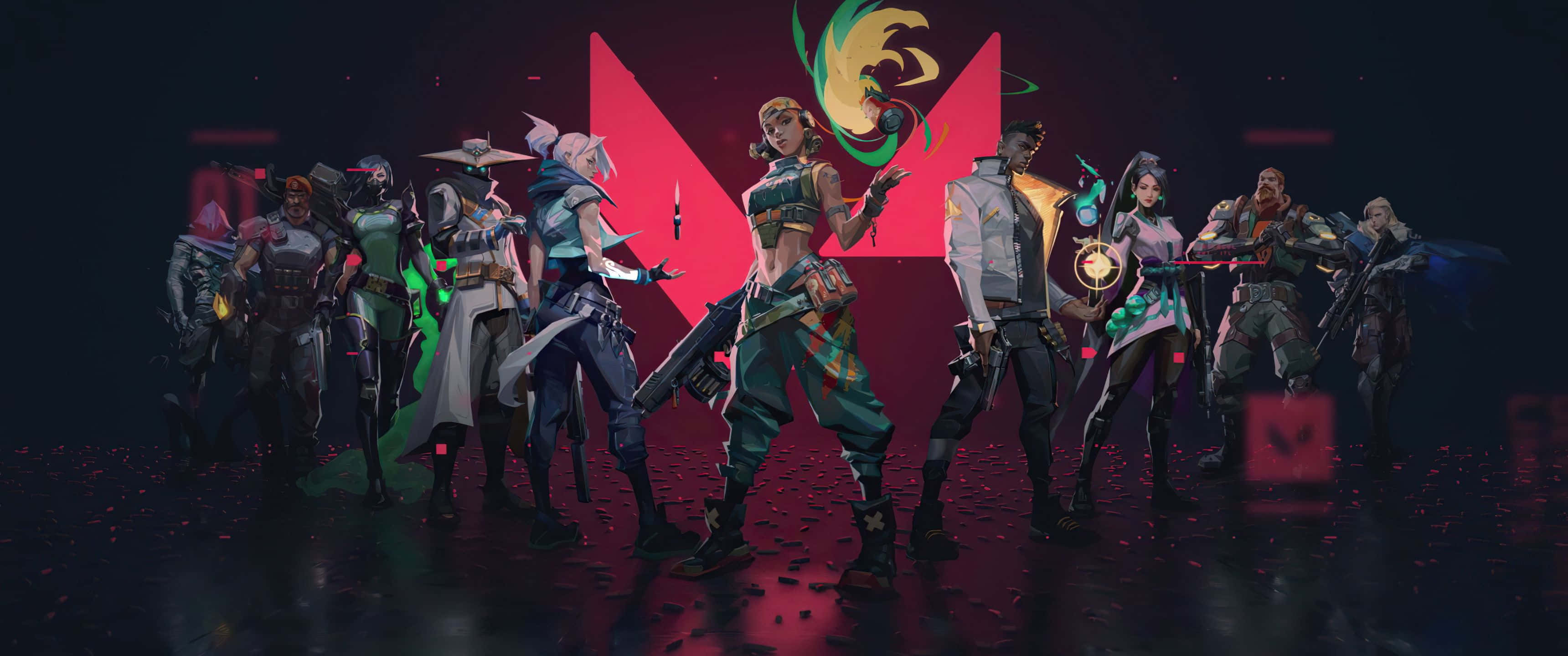 3440x1440p Valorant-agente Raze-agtergrond Muurpapier