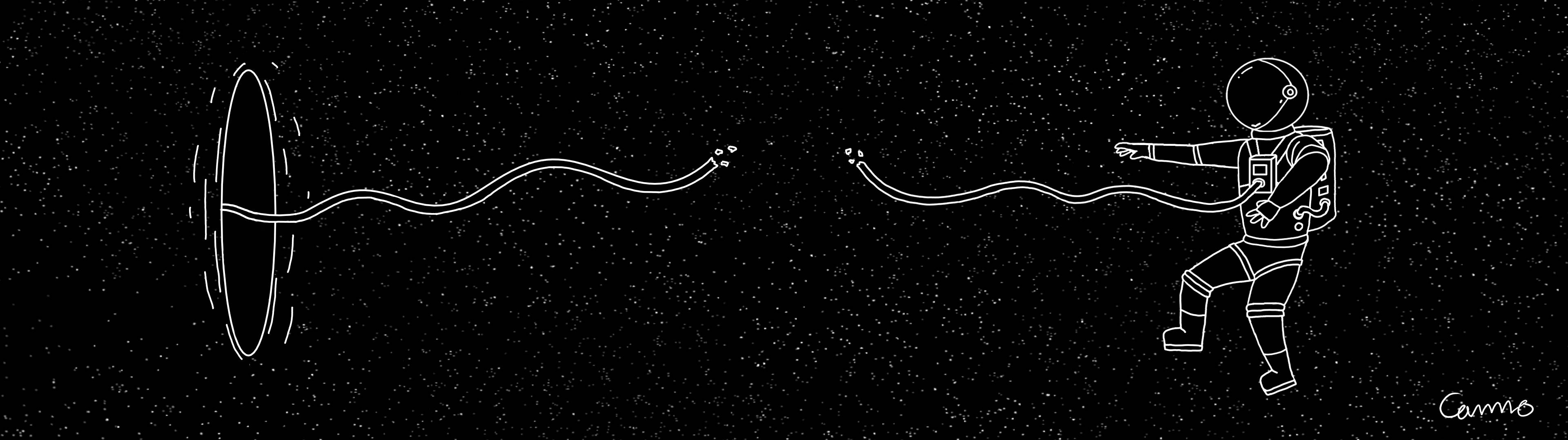 3840x1080 4K Astronaut Lynkuns Muurpapier