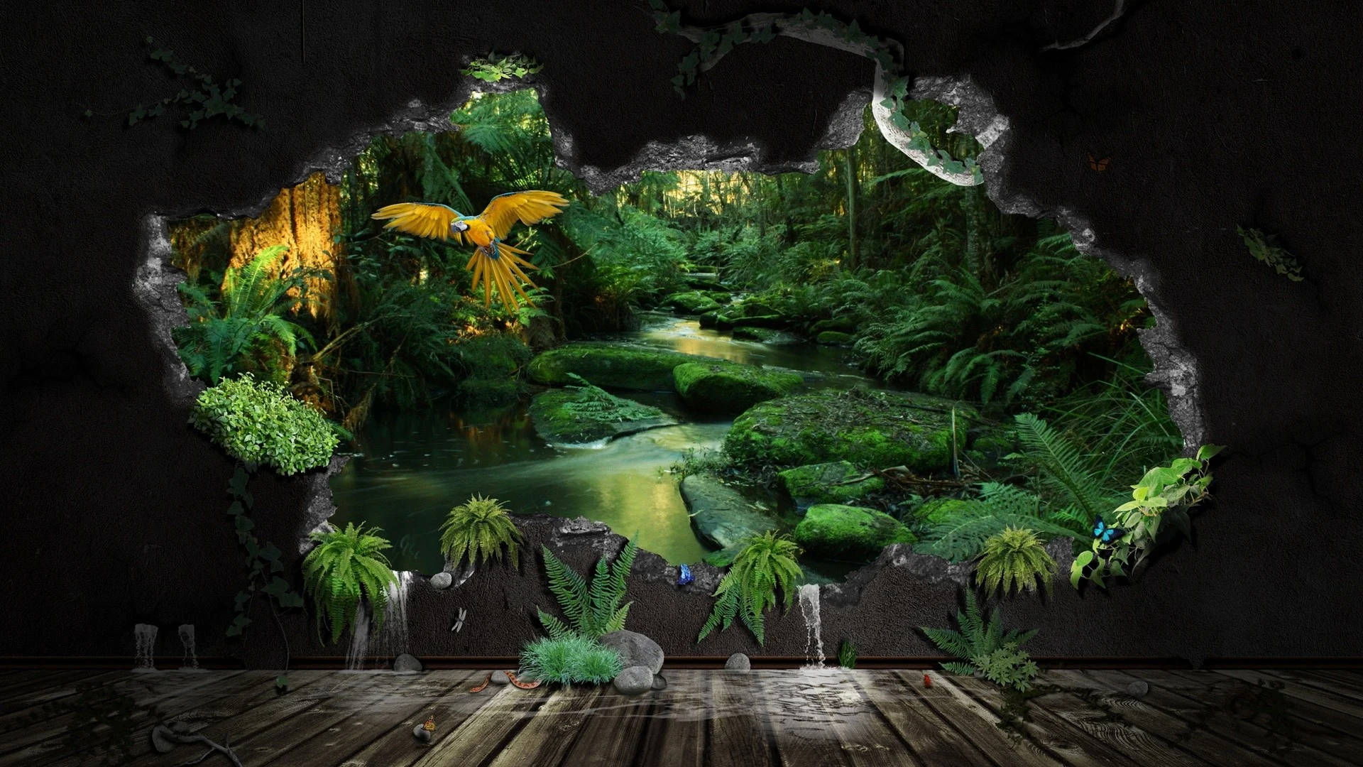 3D Bos Uitsig Muurskildery Muurpapier