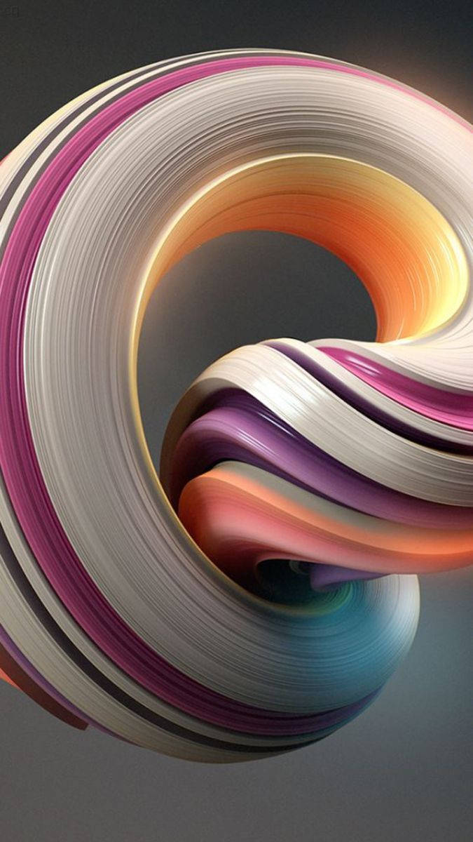 3D Foon Gedraaide Sirkelvorm Muurpapier