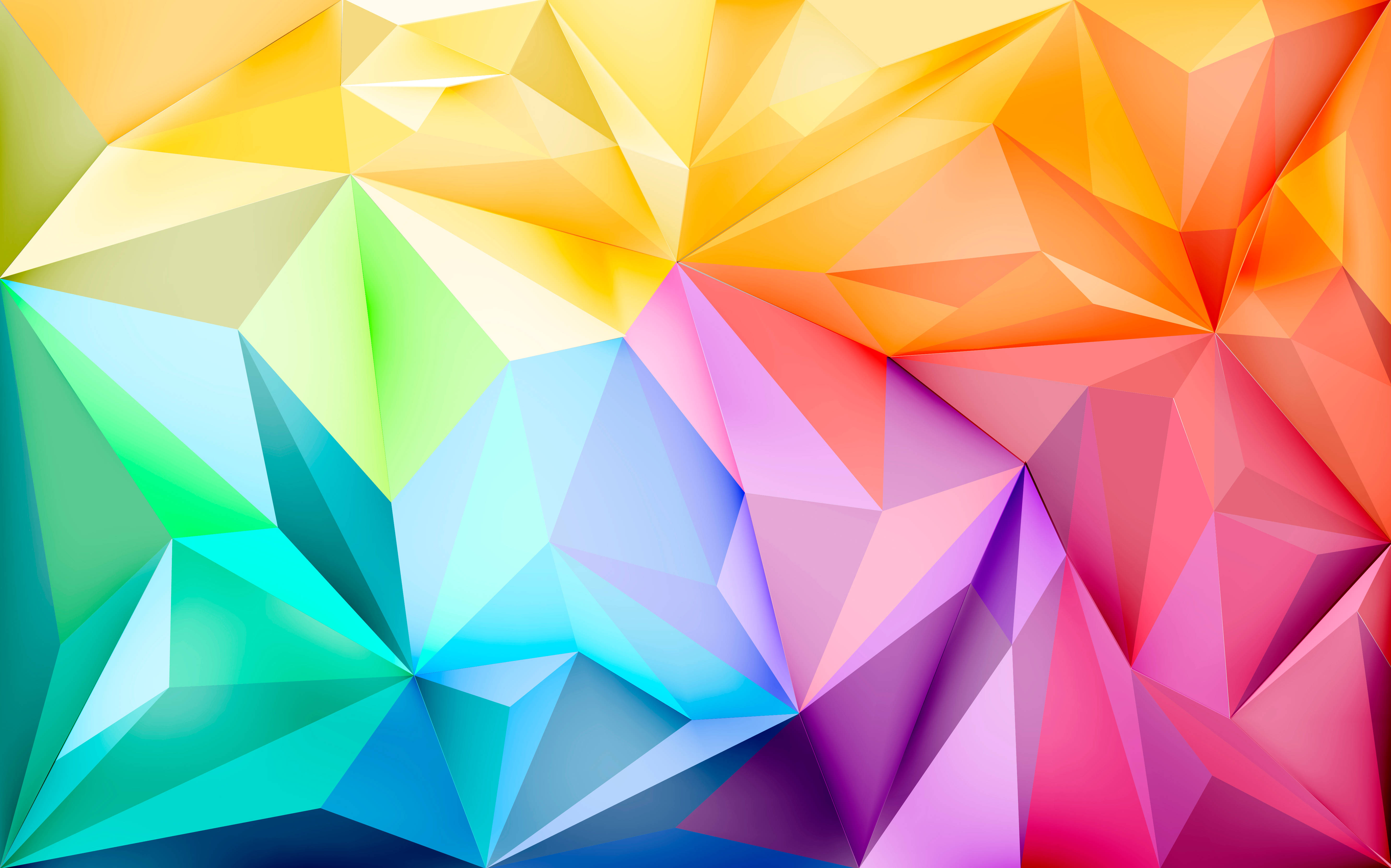 3D Geometriese Grafiek Vir Kleurvolle Agtergrond Muurpapier