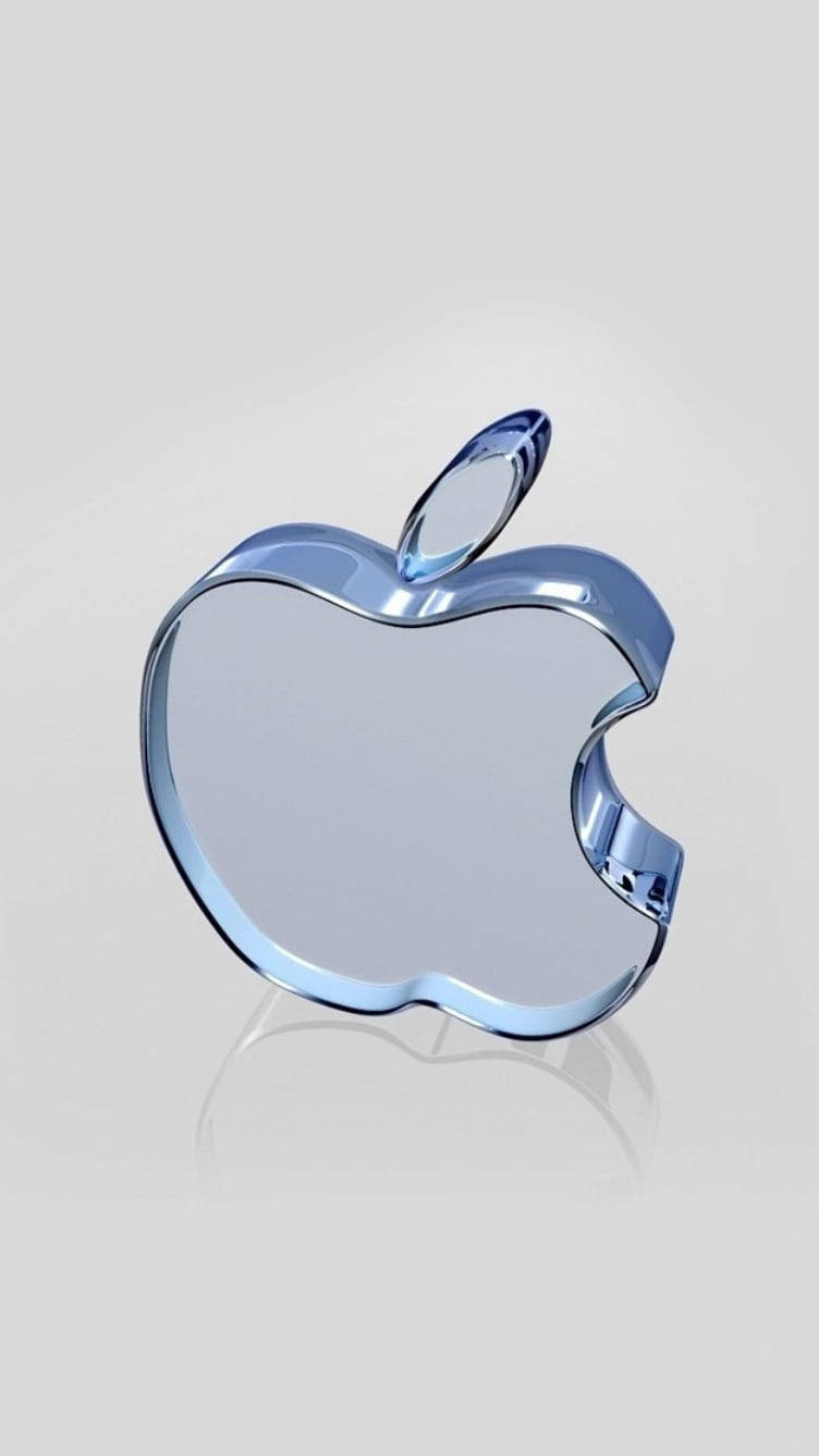 3D Glas Apple Logo iPhone Muurpapier