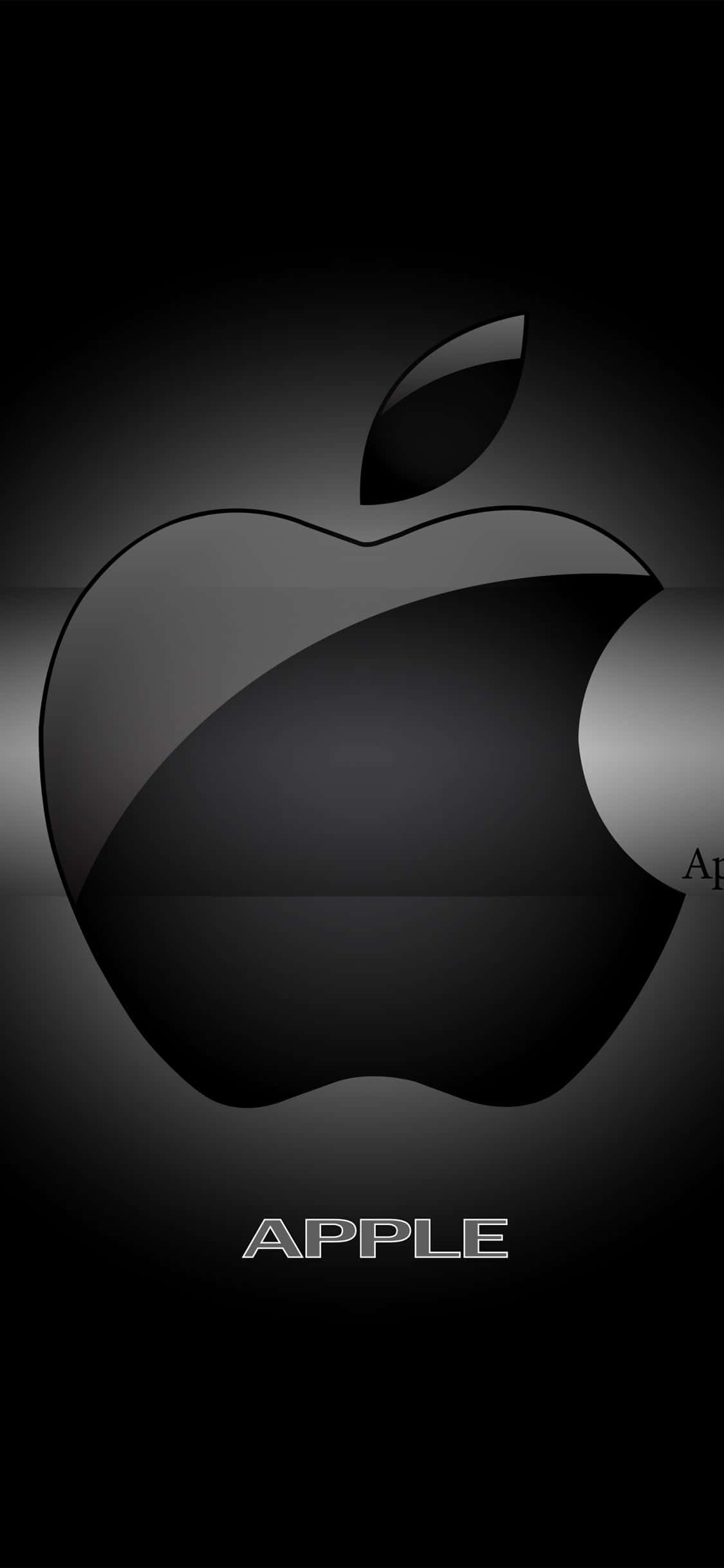 3D Pixel 3 Swart Apple Logo Agtergrond Muurpapier