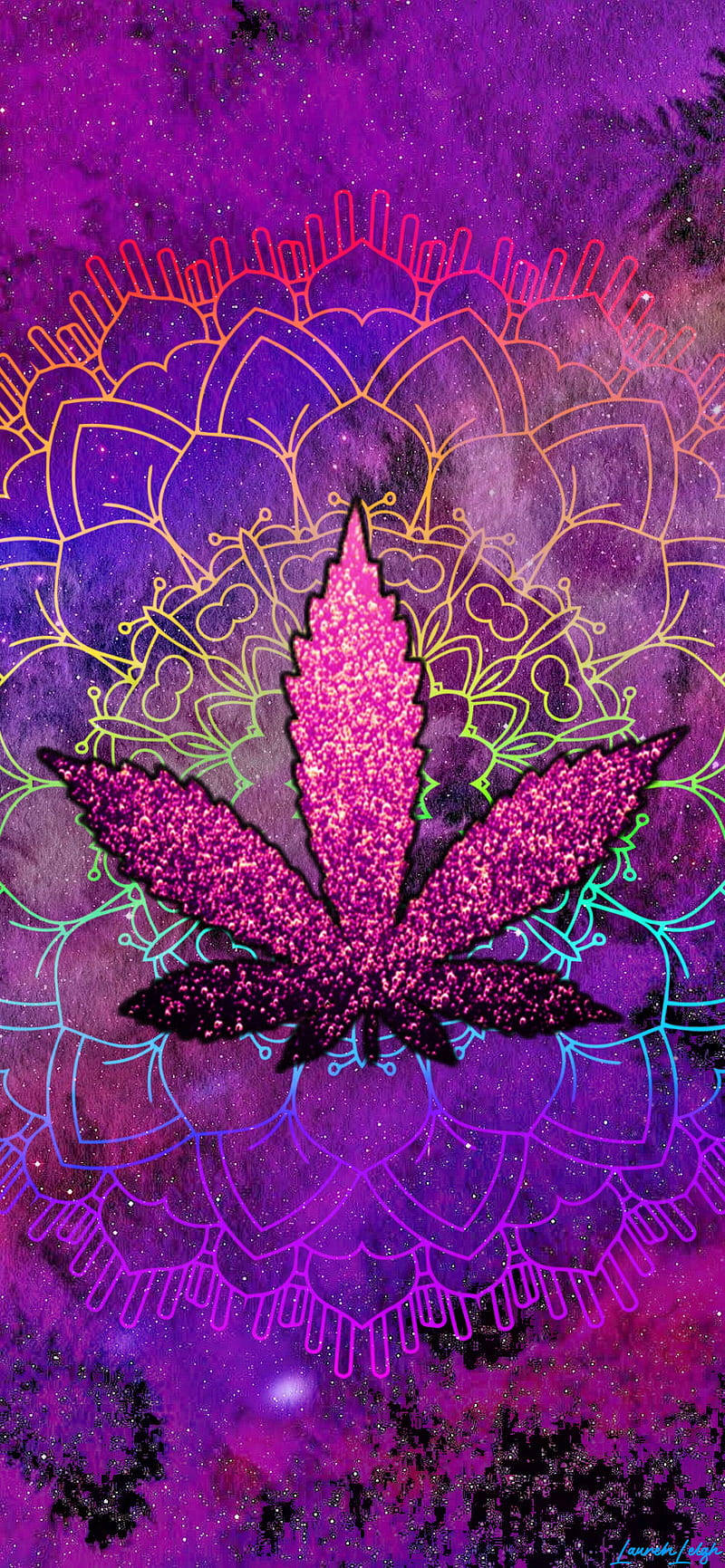 420 Pers Glitter Dagga Muurpapier