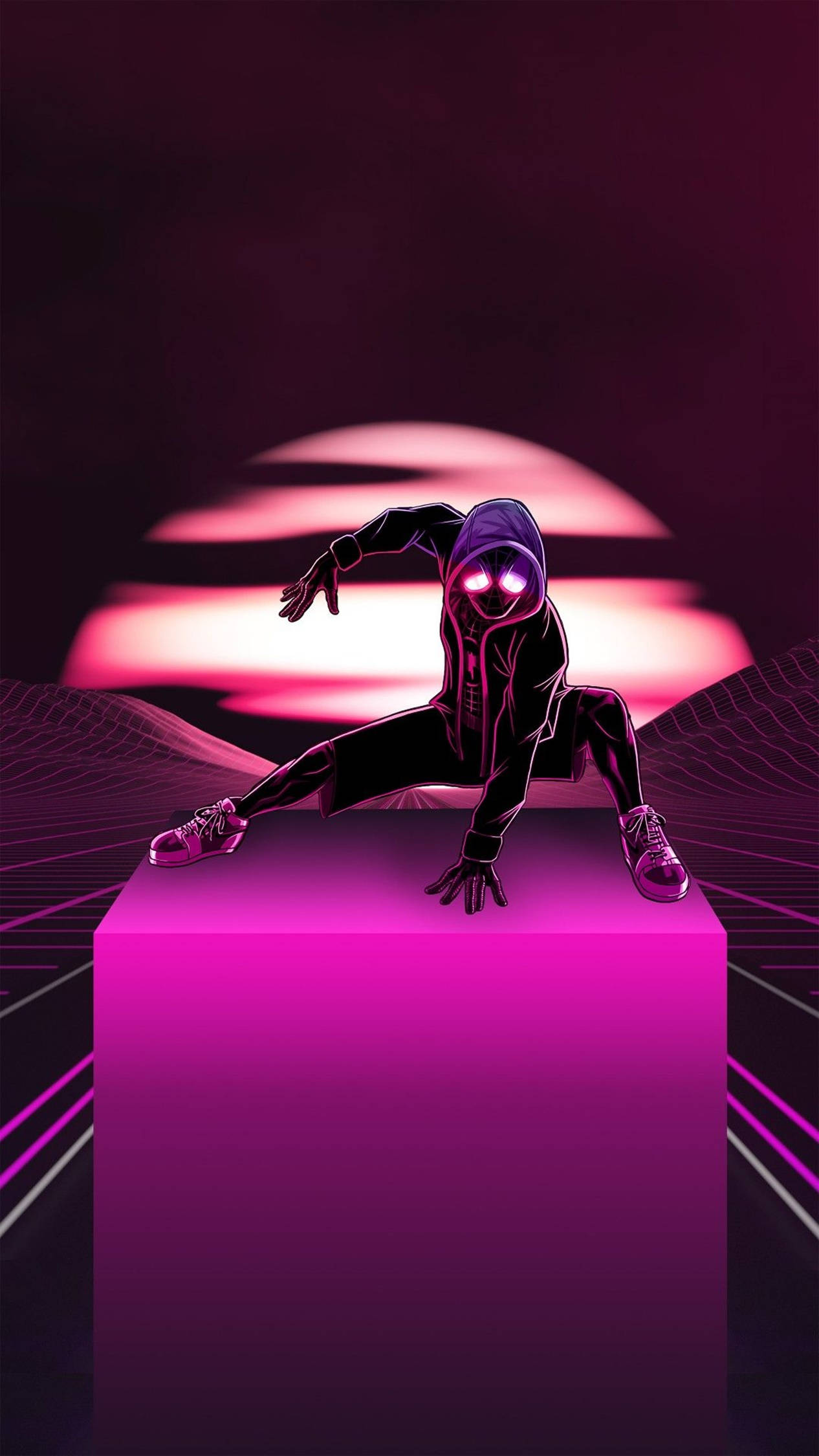 4K Android Pienk Spiderman Muurpapier