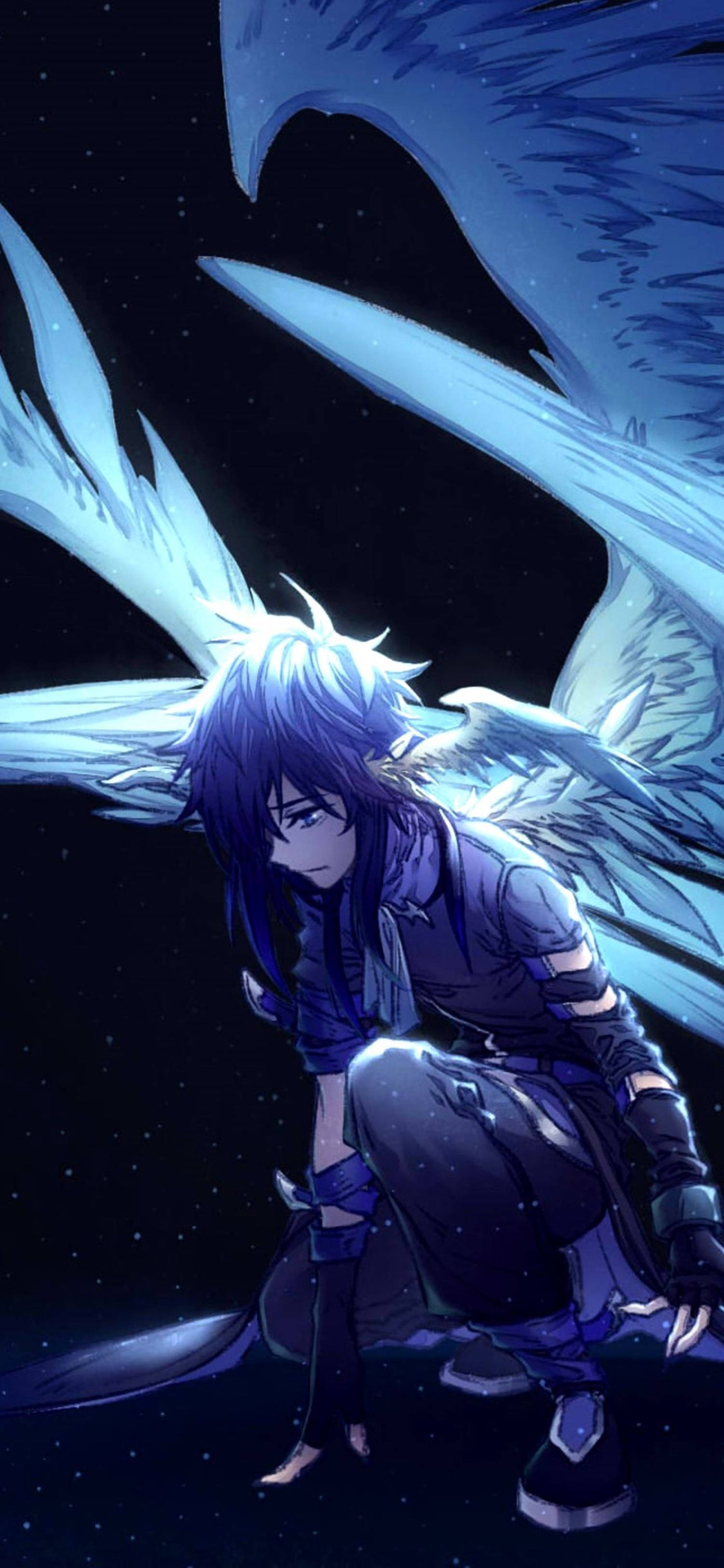 4K Anime iPhone Grunge Engel Seun Muurpapier