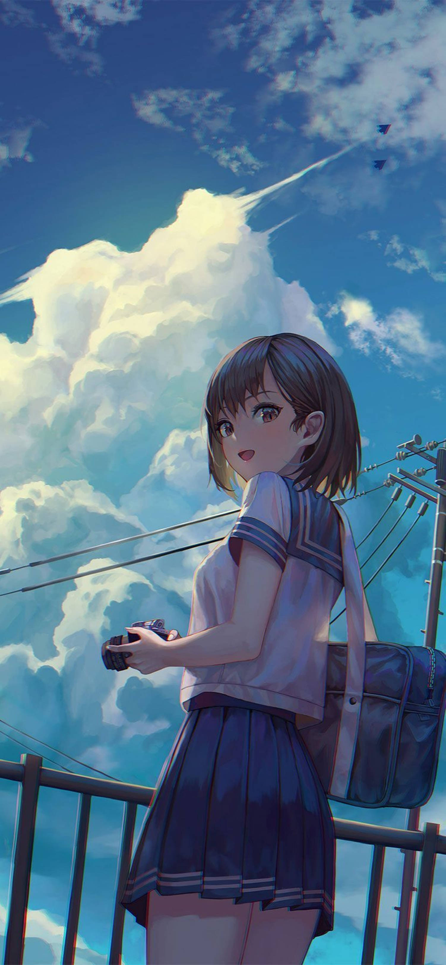 4K Anime IPhone Oulike Skoolmeisie — 4K anime GIF Muurpapier