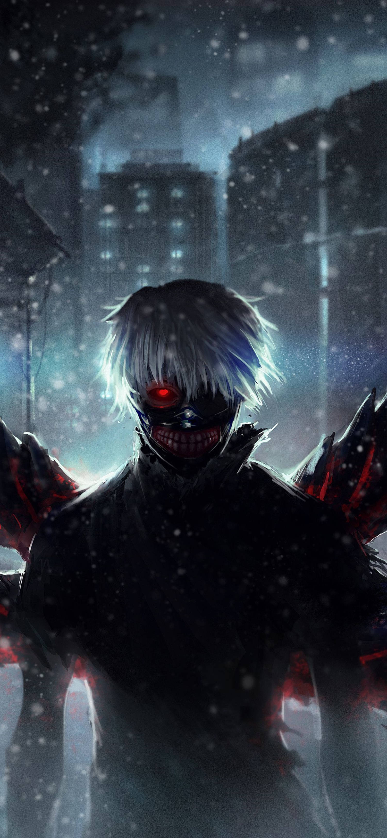 4K Anime IPhone Tokyo Ghoul Donker Ken — 4K anime GIF Muurpapier