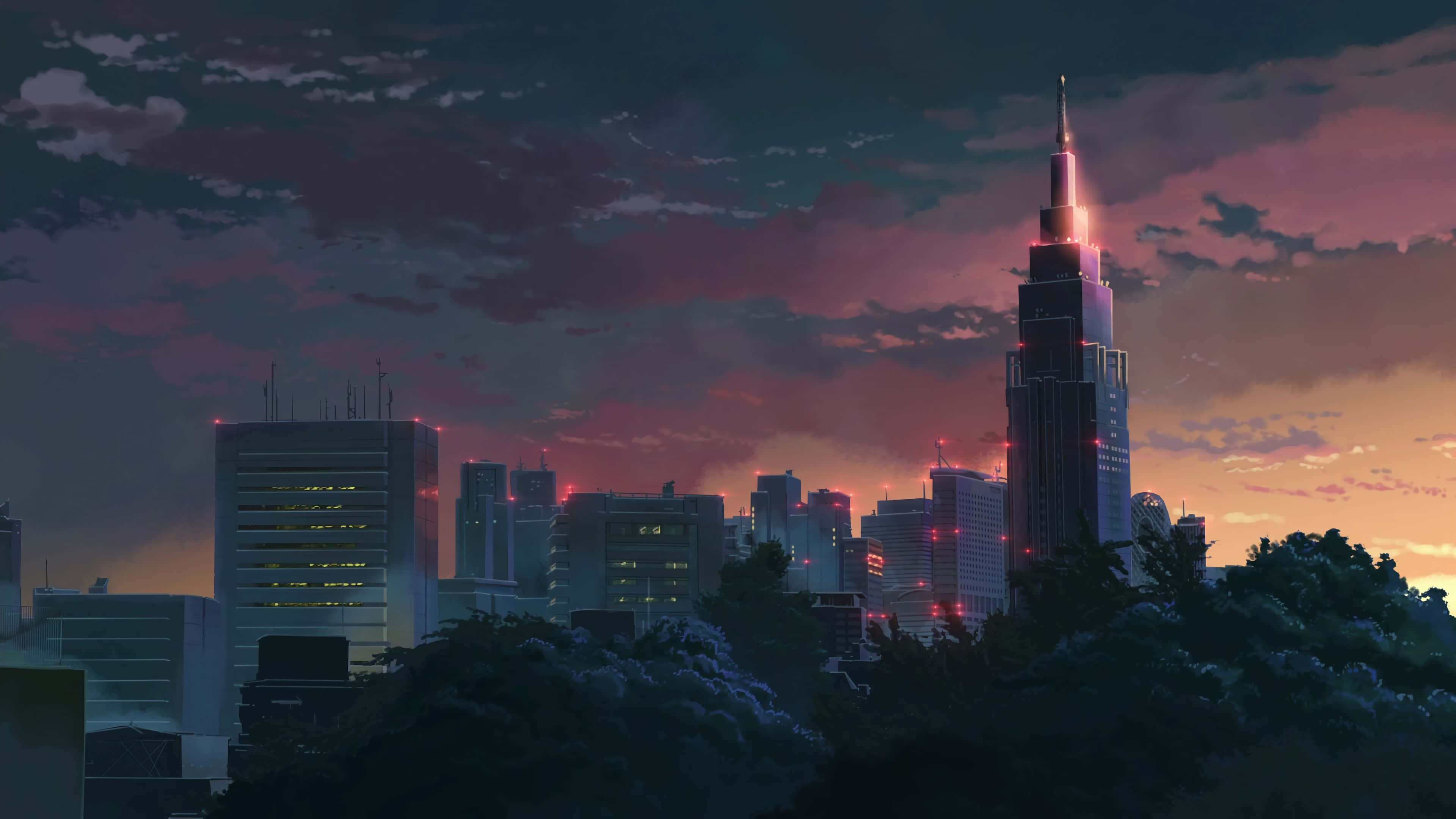 4K Anime Tokio Stadsbeeld Muurpapier