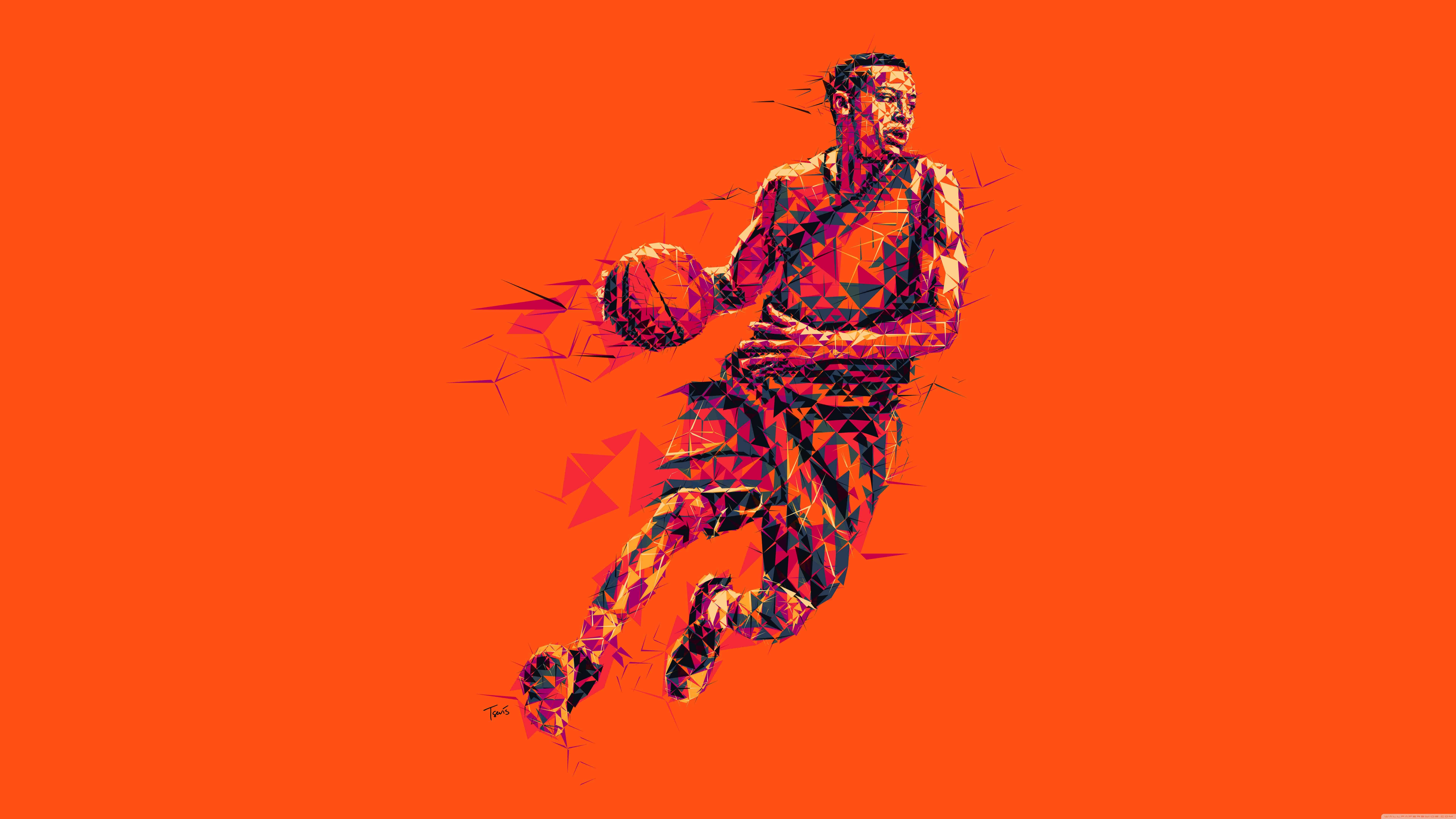 "4K Basketbal is die Perfekte Manier om Aktief te Wees" Muurpapier