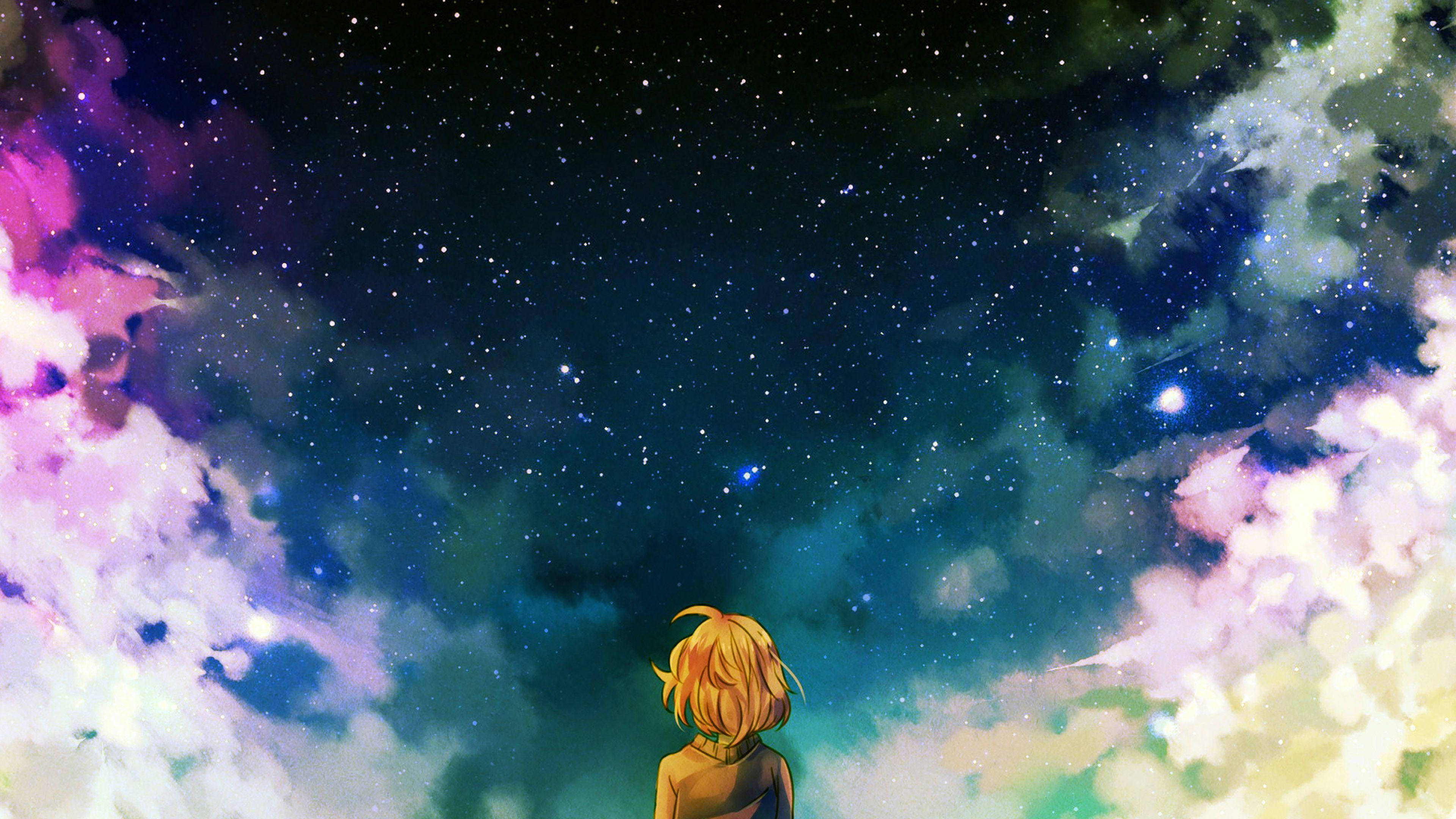 4K Bewegende Anime Galaxies Bureaublad Muurpapier
