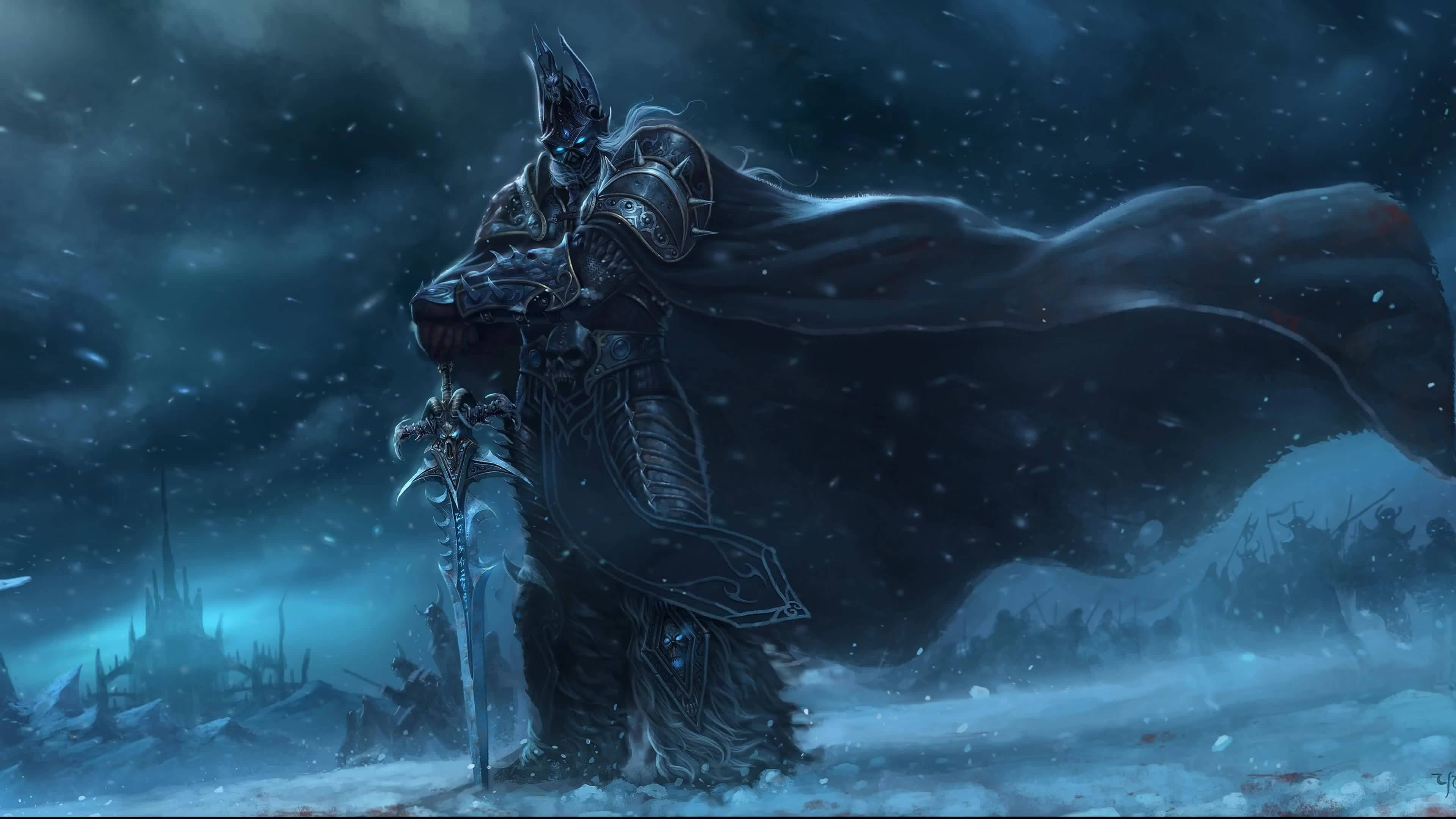 4K Bewegende Arthas Menethil Bureaublad Muurpapier