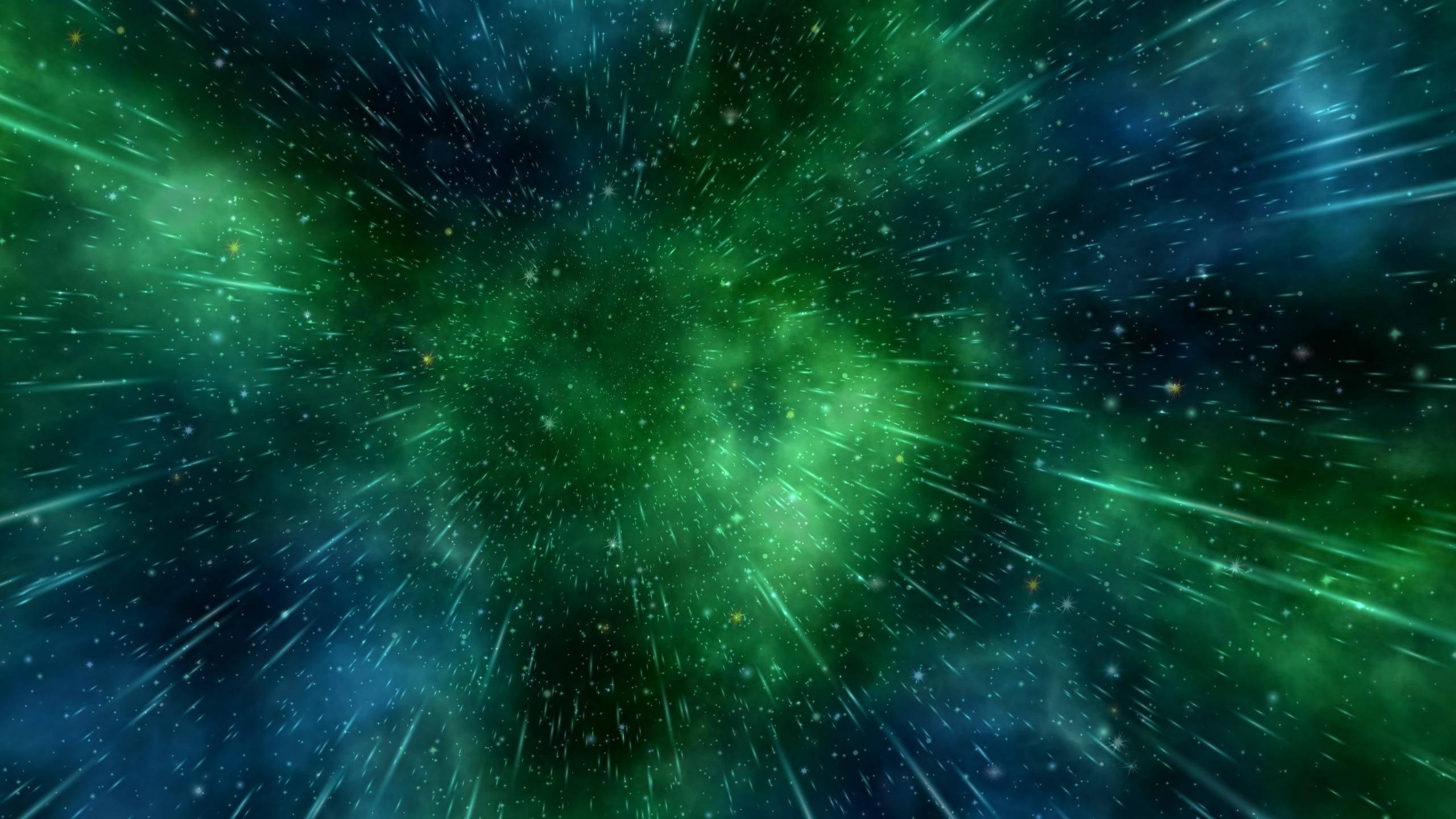 4K Bewegende Blou en Groen Reëndruppels Muurpapier