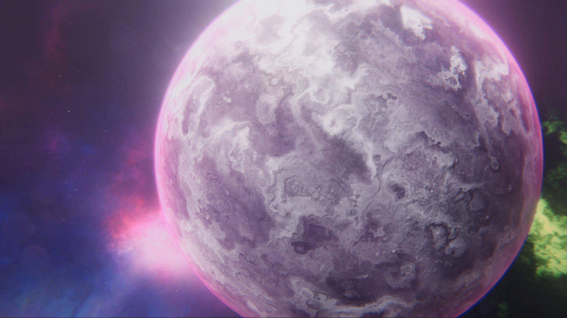 4K Bewegende Persgetinte Planeet — 4K ruimte GIF Muurpapier
