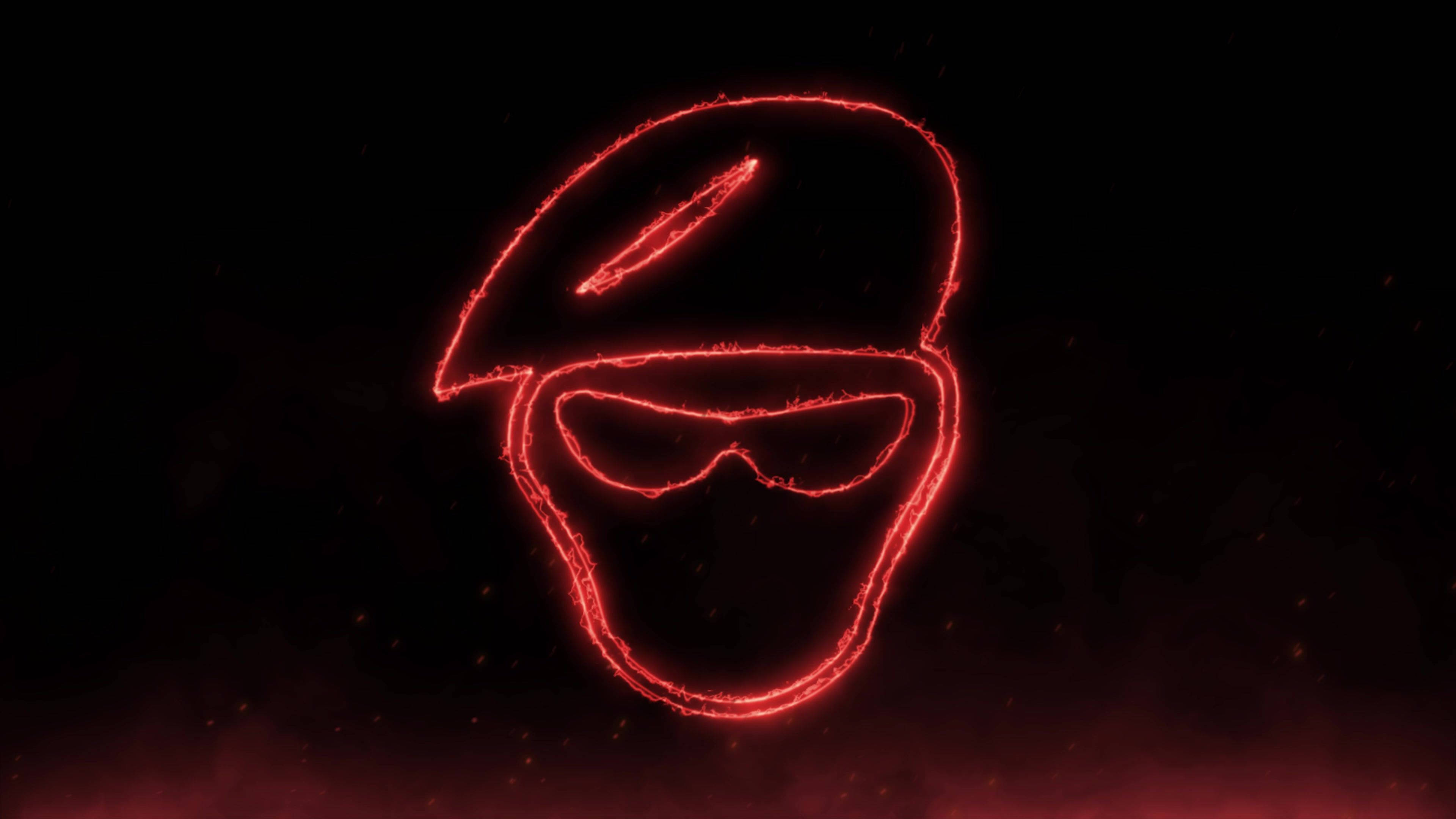 4K Bewegende Shadman Neonrooi Muurpapier