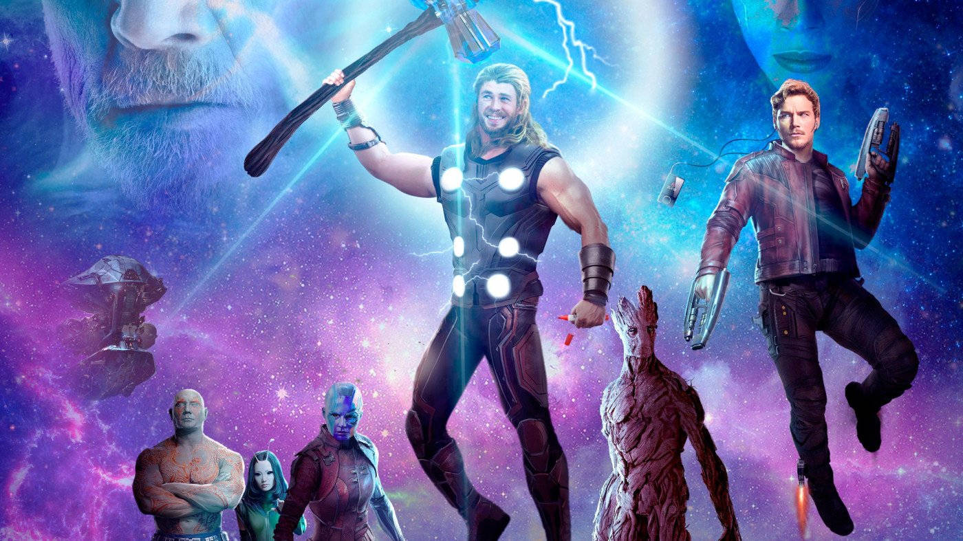 4K Guardians Of The Galaxy Met Thor Muurpapier