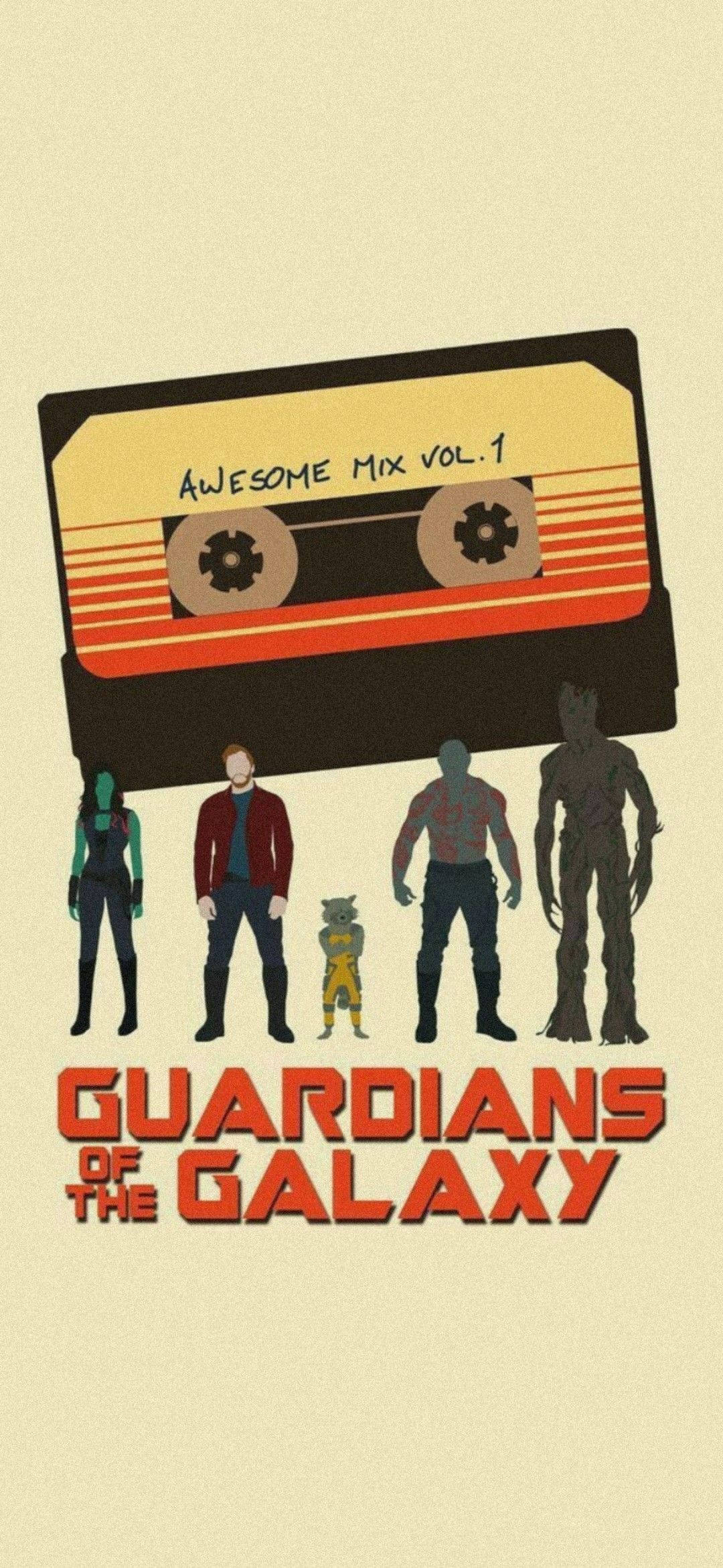 4K Guardians of the Galaxy Vintage-plakkaat Muurpapier