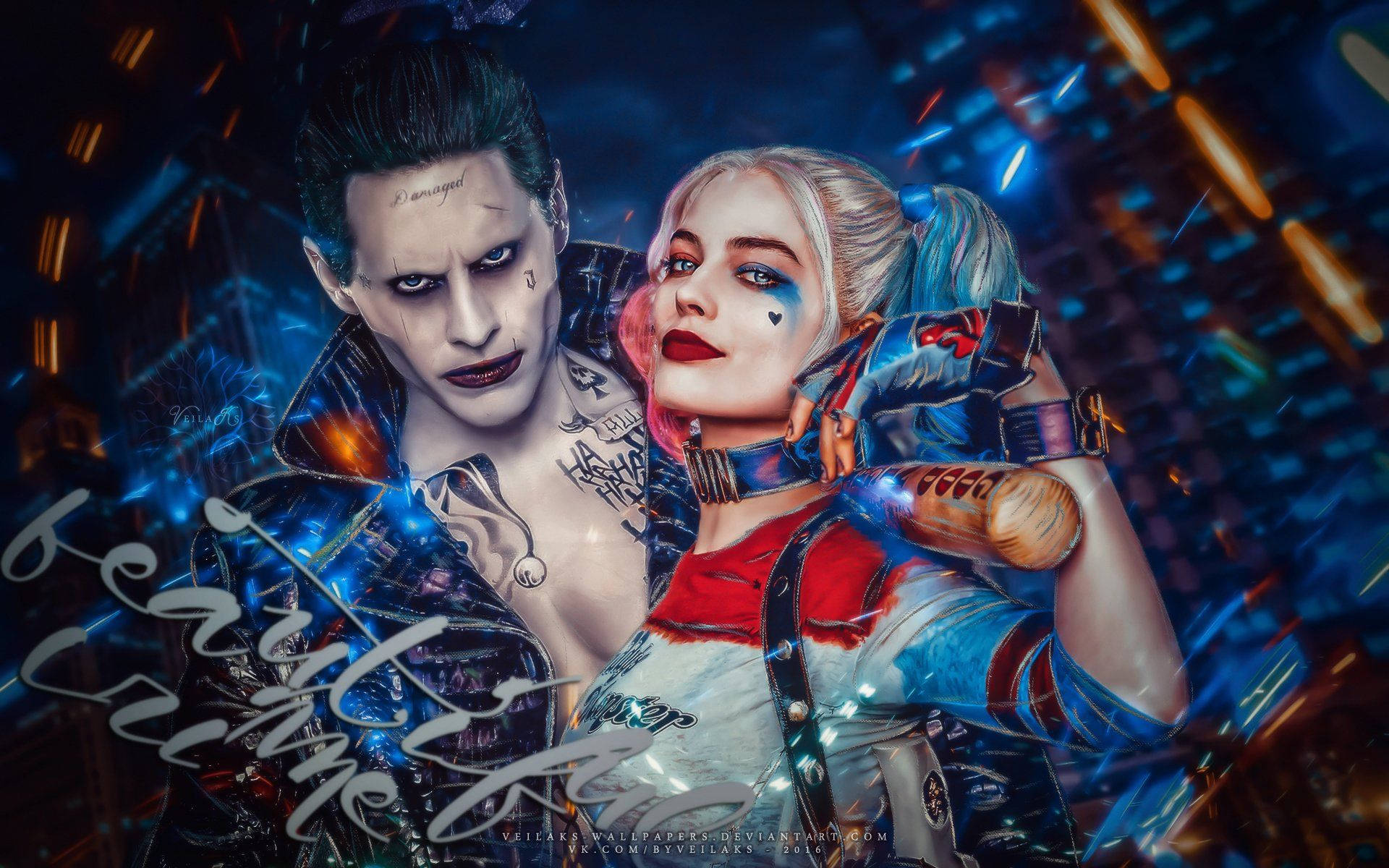 4K Harley Quinn en Joker Muurpapier