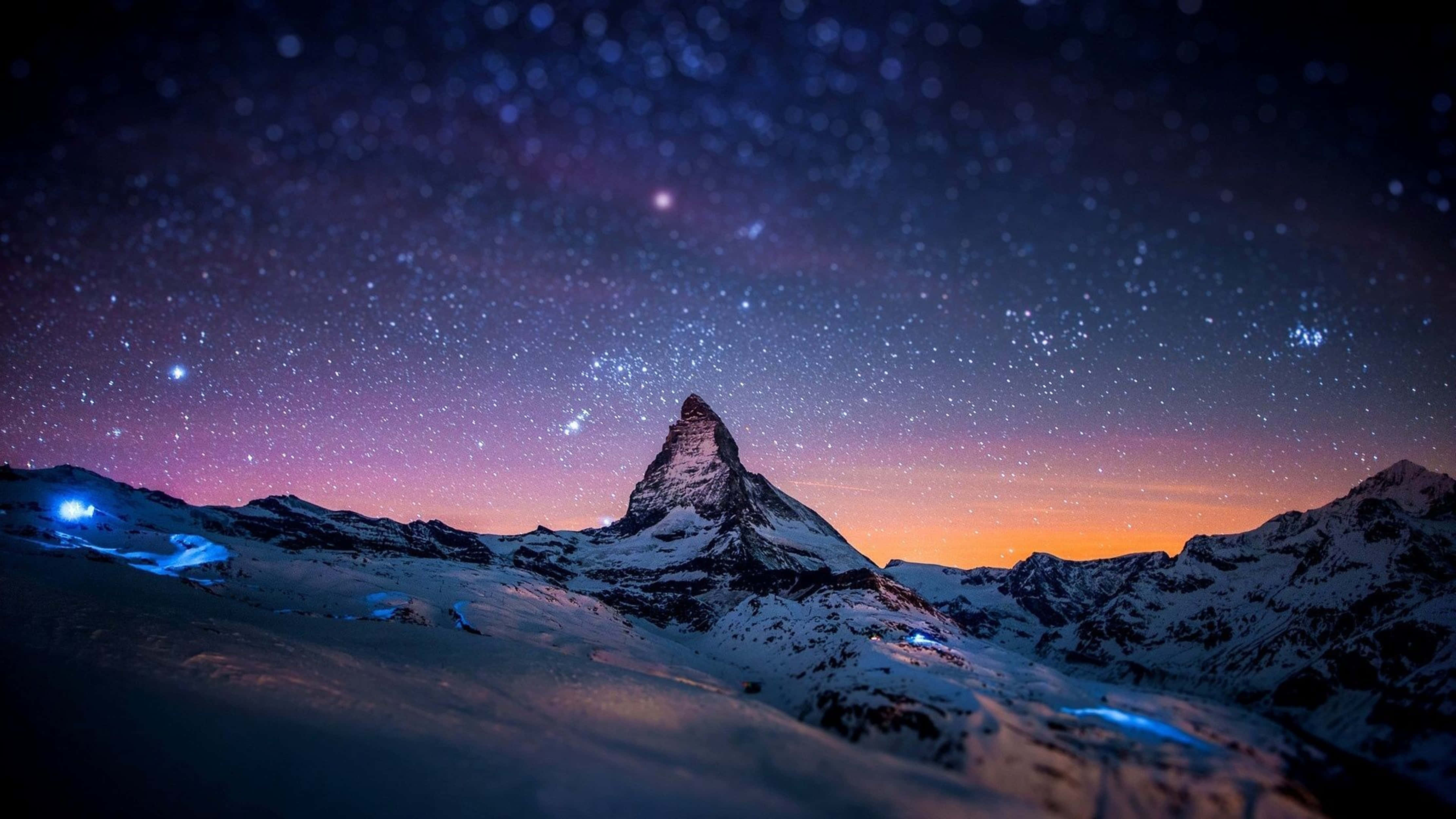 4K Heelal Matterhorn In Nag Muurpapier