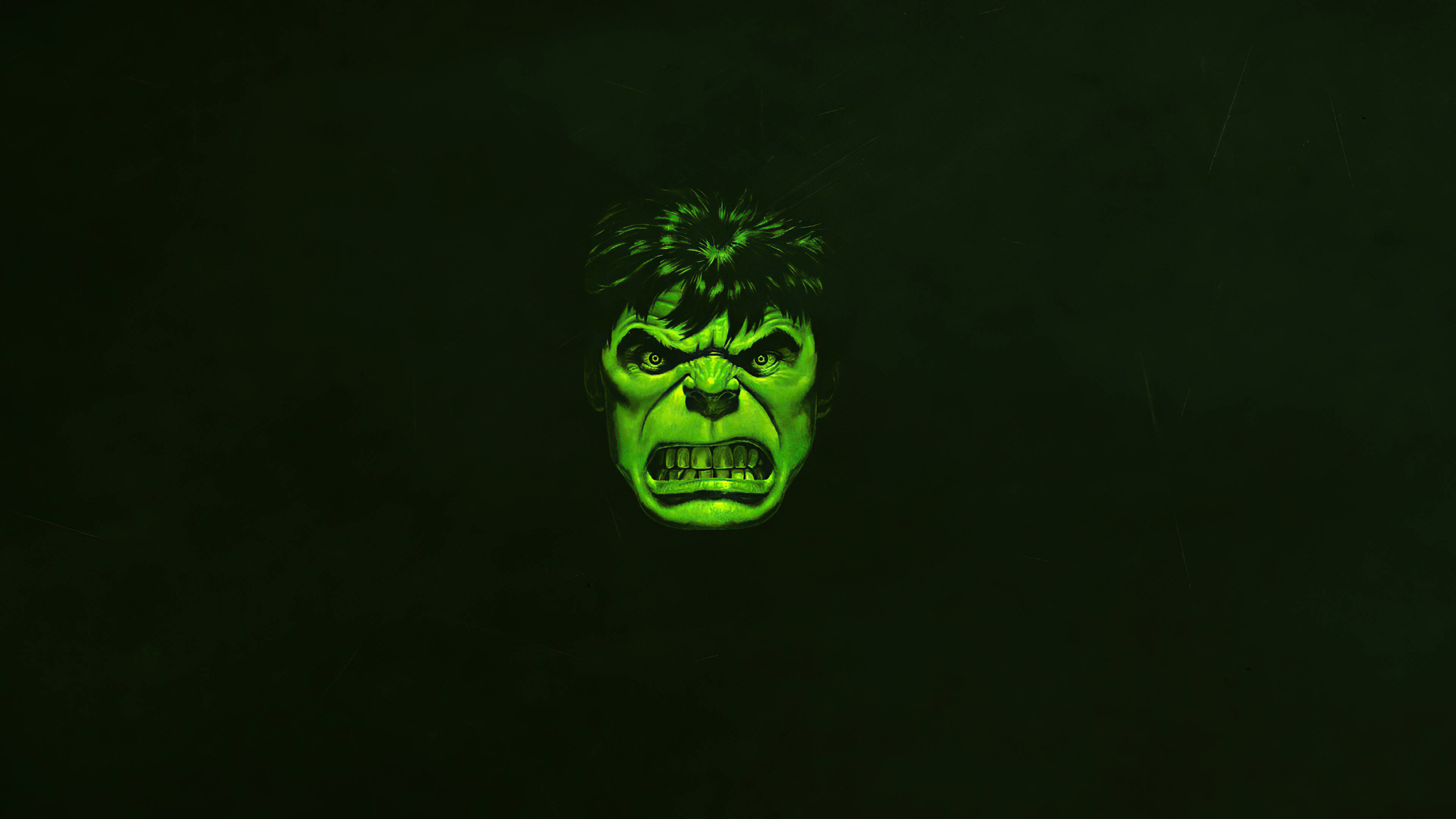 4K Hulk Groen Minimaal Muurpapier