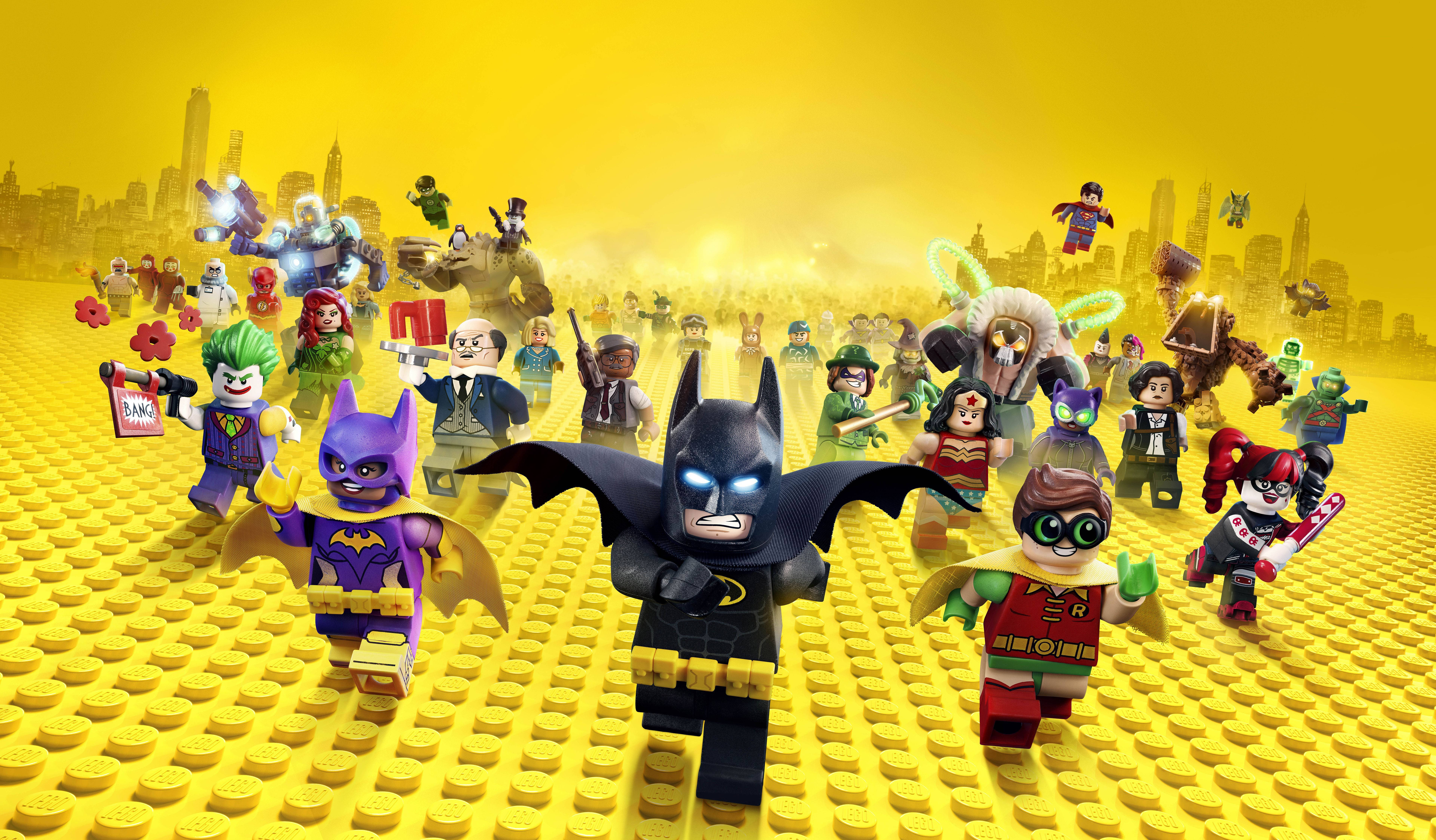 4K LEGO Batman en Vriende Muurpapier