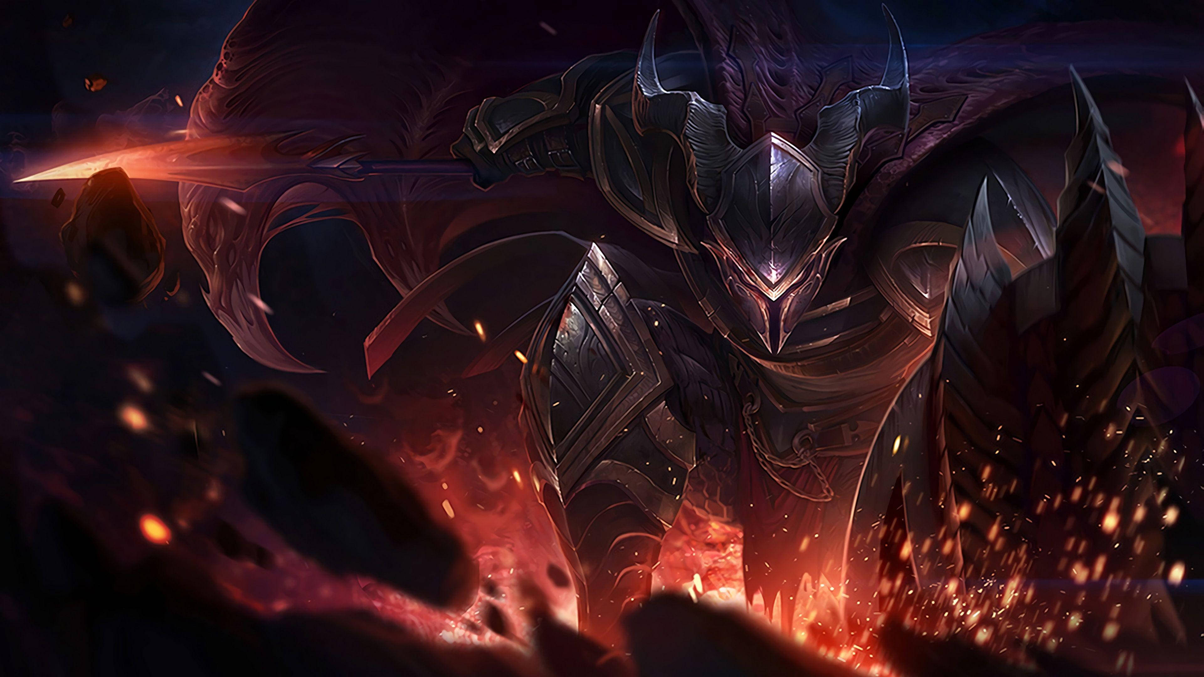 4K LOL Pantheon Vurig Muurpapier