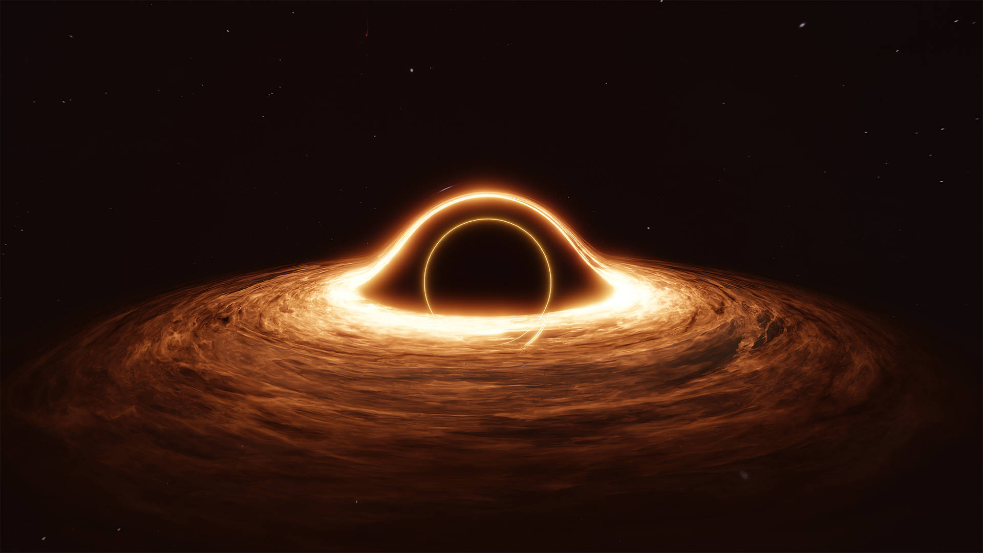 4K Swart Gat Helder Horison en Ring — Ruimte GIF Muurpapier
