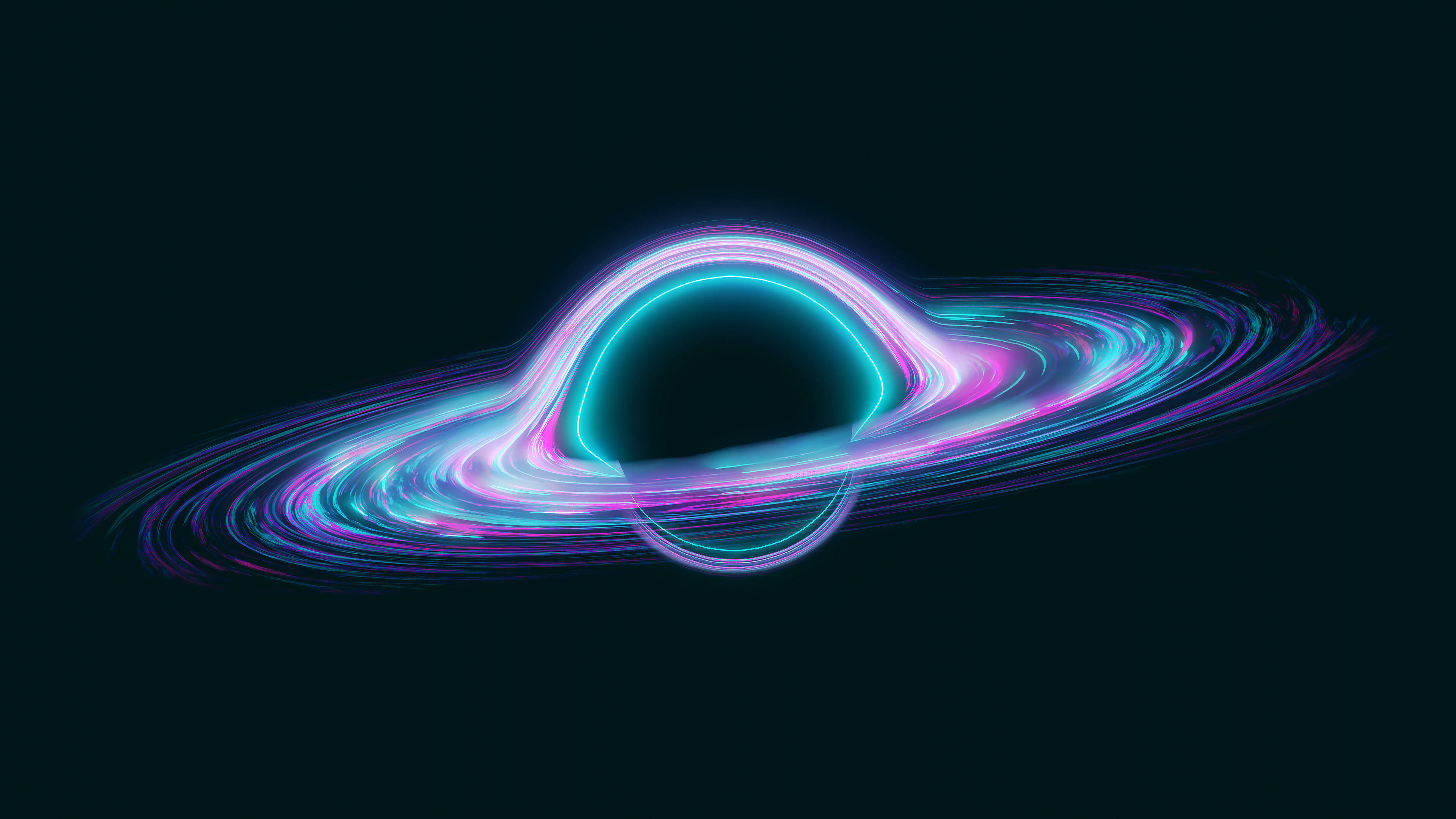 4K Swart Gat Neon Muurpapier