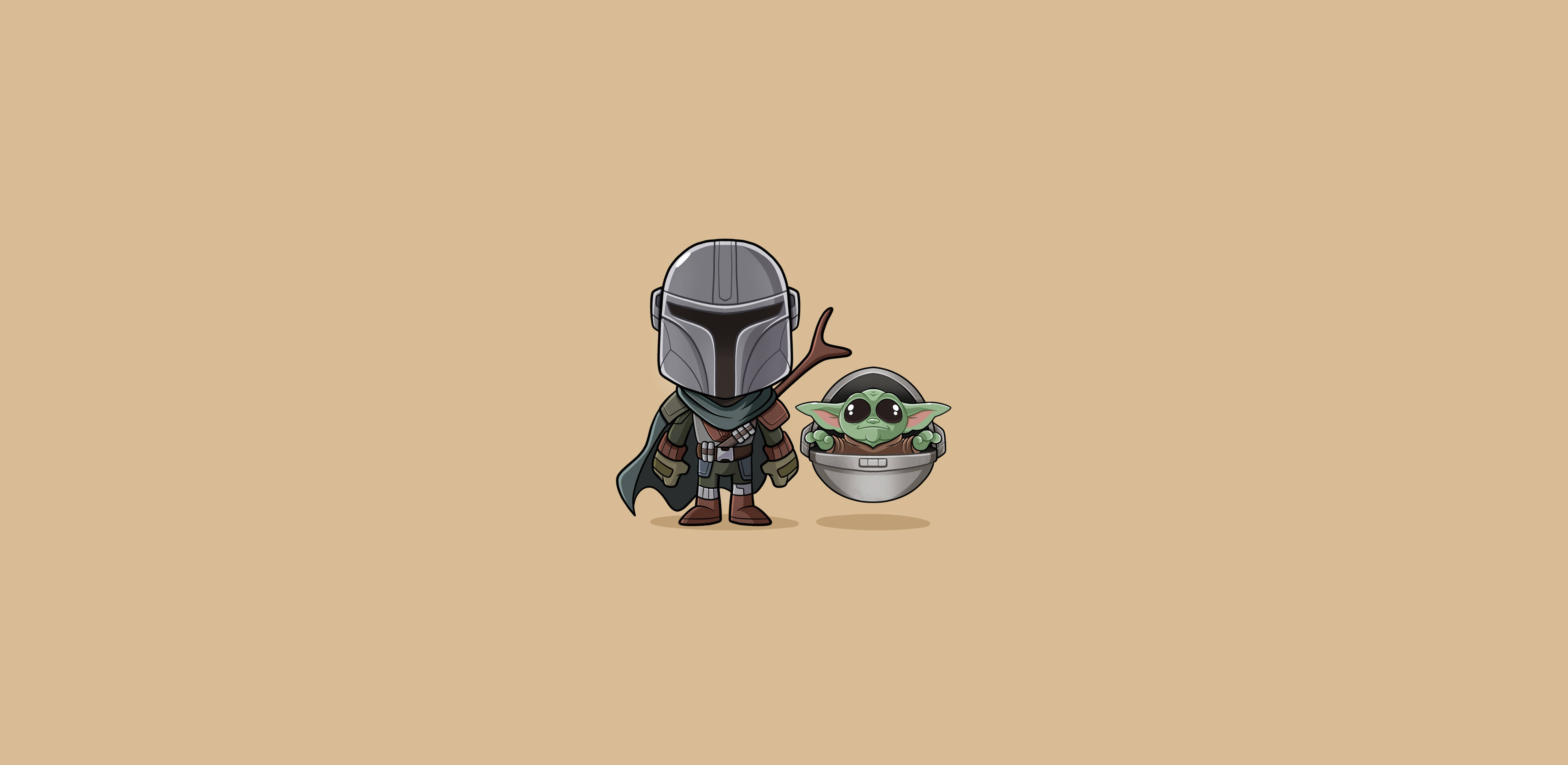 4K The Mandalorian Minimalisties Estetika Muurpapier