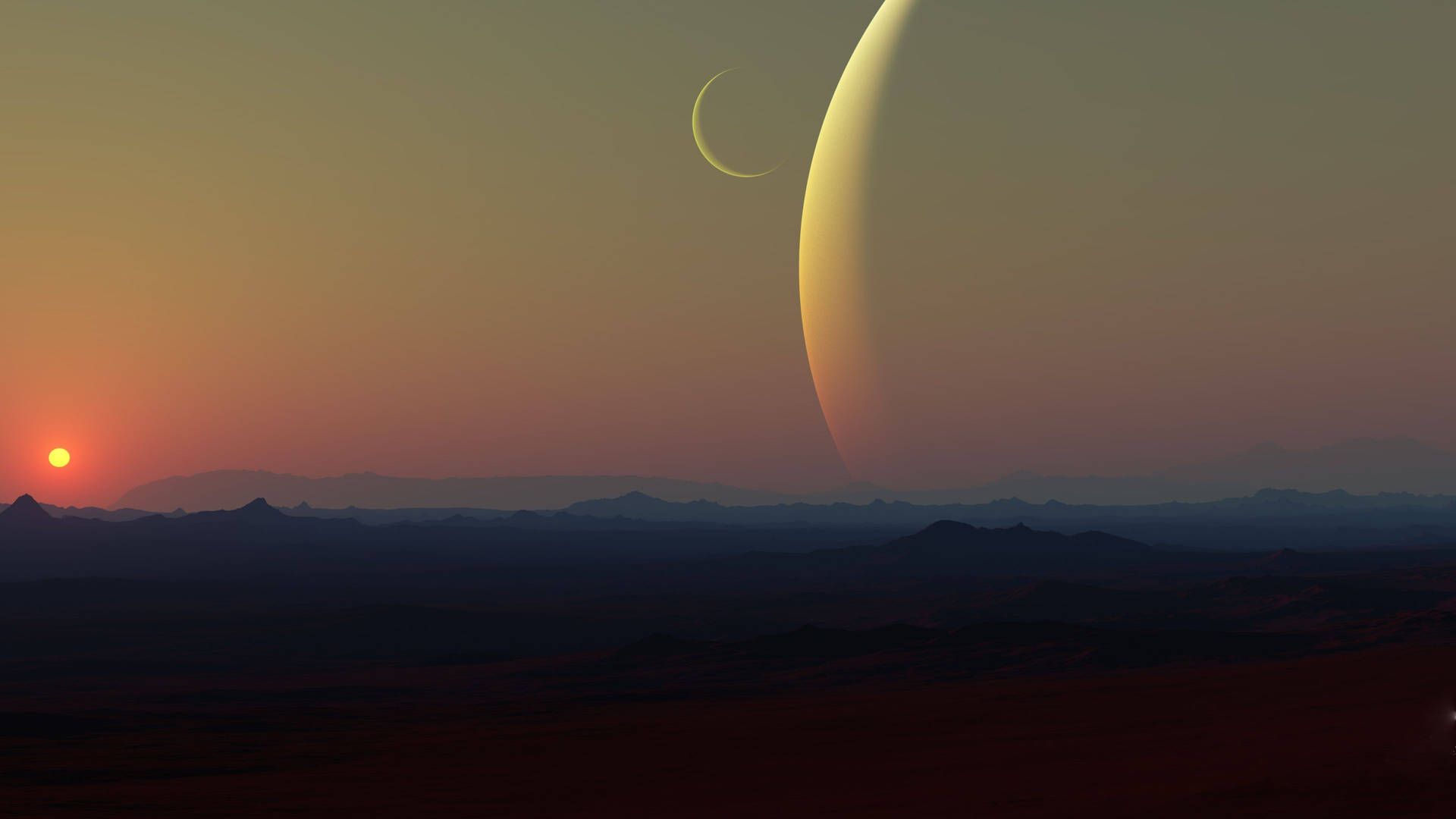 4K Ultra HD 2160p Fantastiese Sonsondergang — 4K ruimte GIF Muurpapier